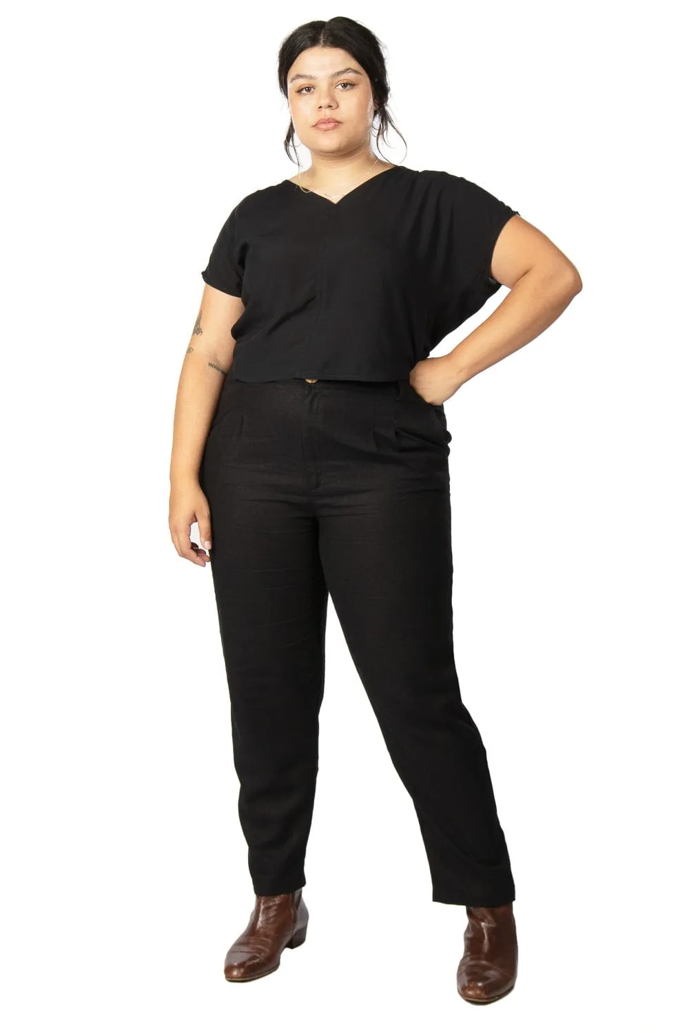 Dolman Top in Black Challis Non Chafe Armholes