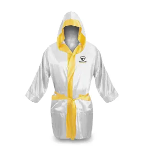 RingMaster Sports Champion Kids Fight Robe White Gold