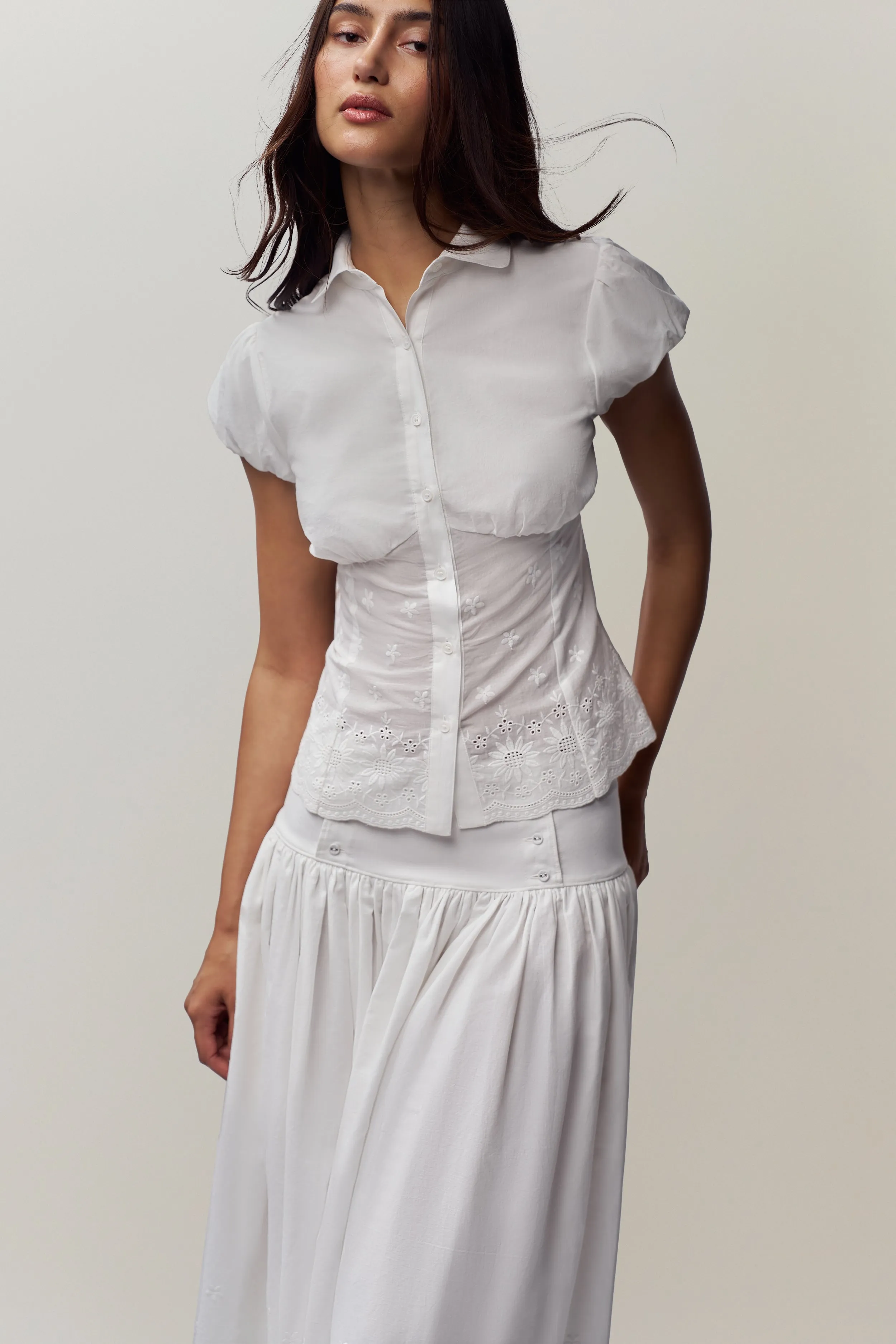 Rinka Embroidered Blouse Breathable Tank Reinforced Shoulders