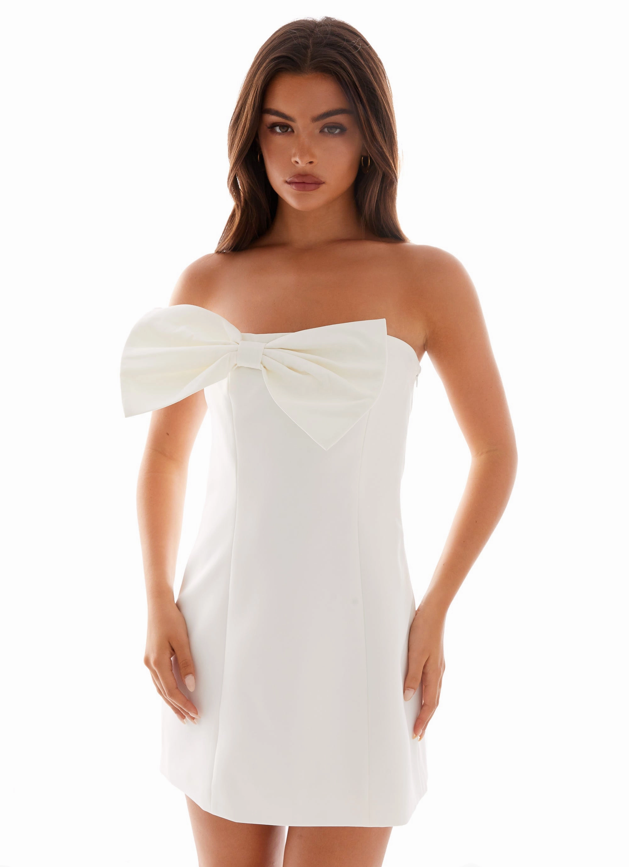 Riva Mini Dress - White Mid Length Tagless label