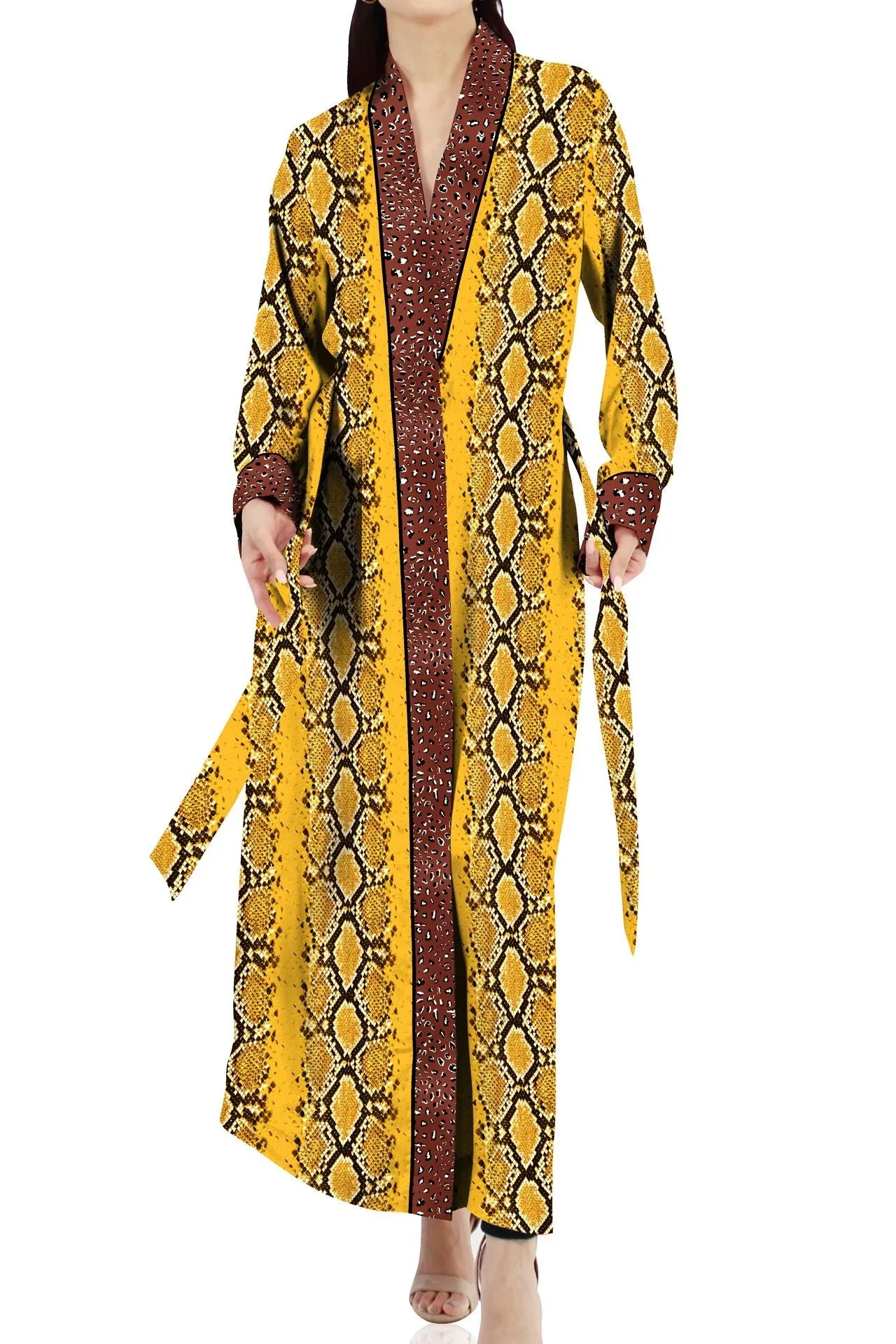 Robe Dress Made with Vegan Silk in  Golden Cob