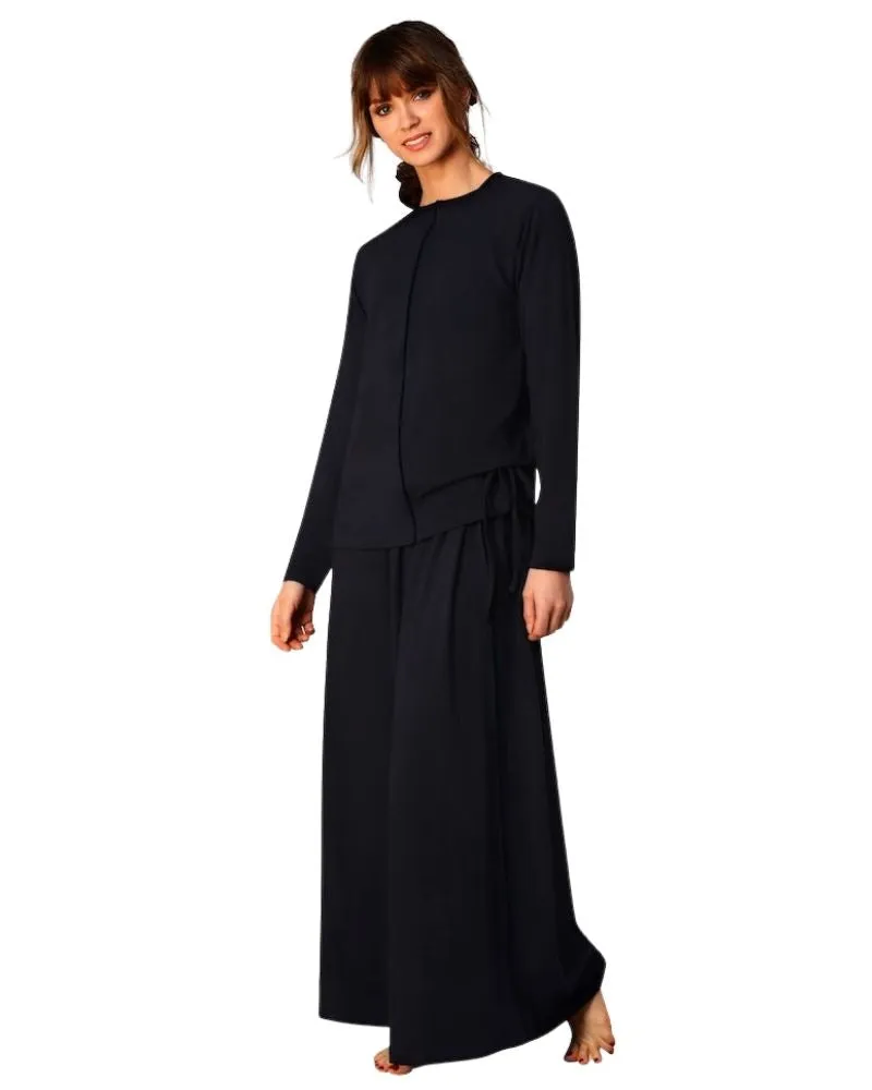 Rojo London Wrap Modal Navy Nightgown & Lounge Top