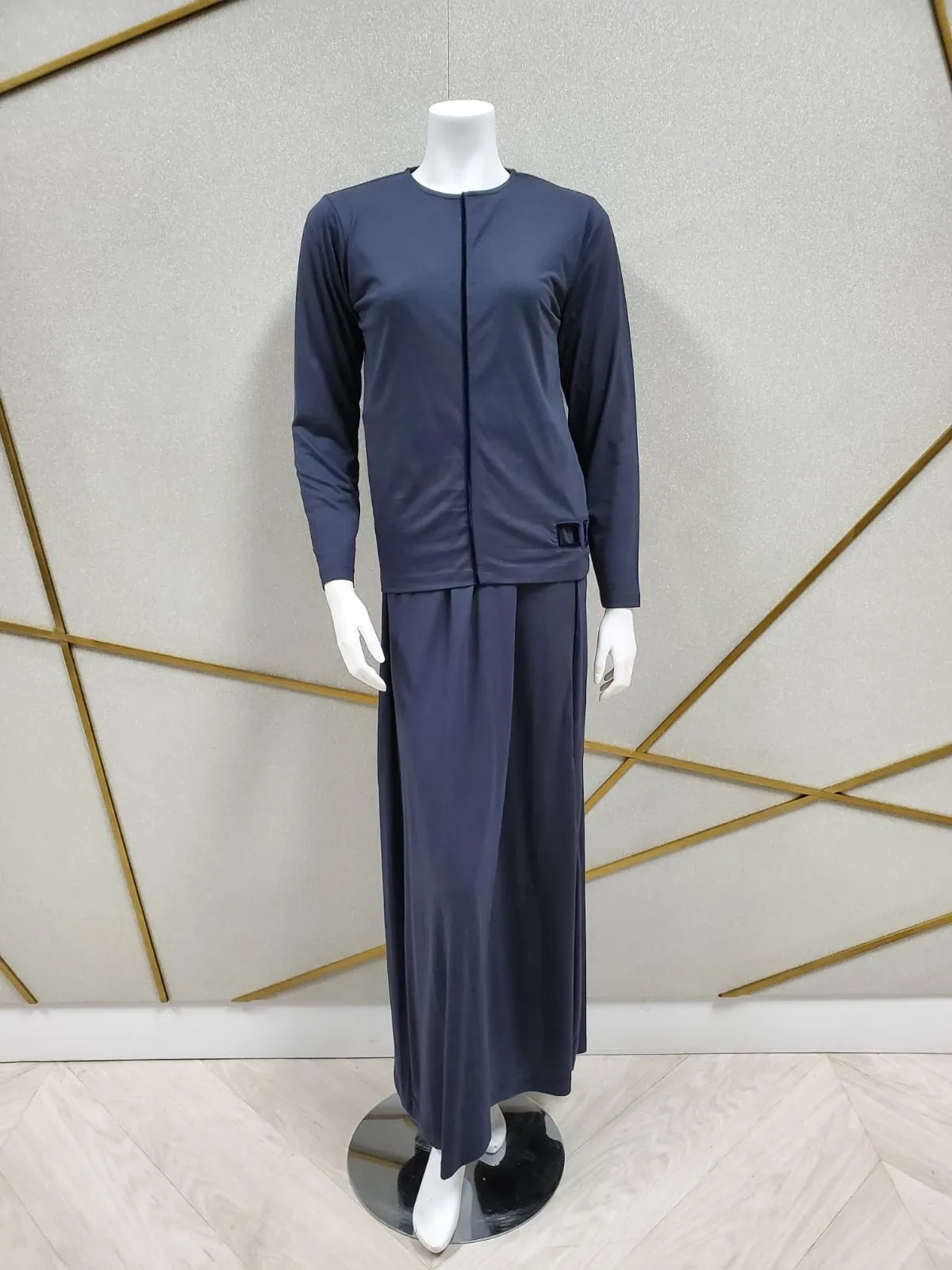 Rojo London Wrap Modal Navy Nightgown & Lounge Top
