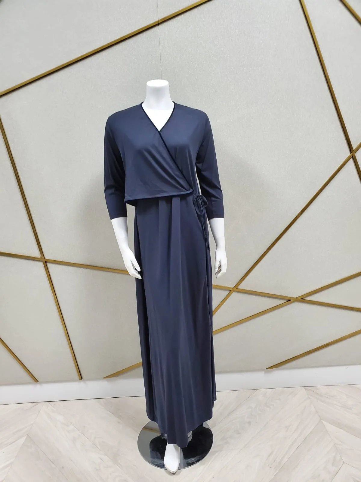 Rojo London Wrap Modal Navy Nightgown & Lounge Top