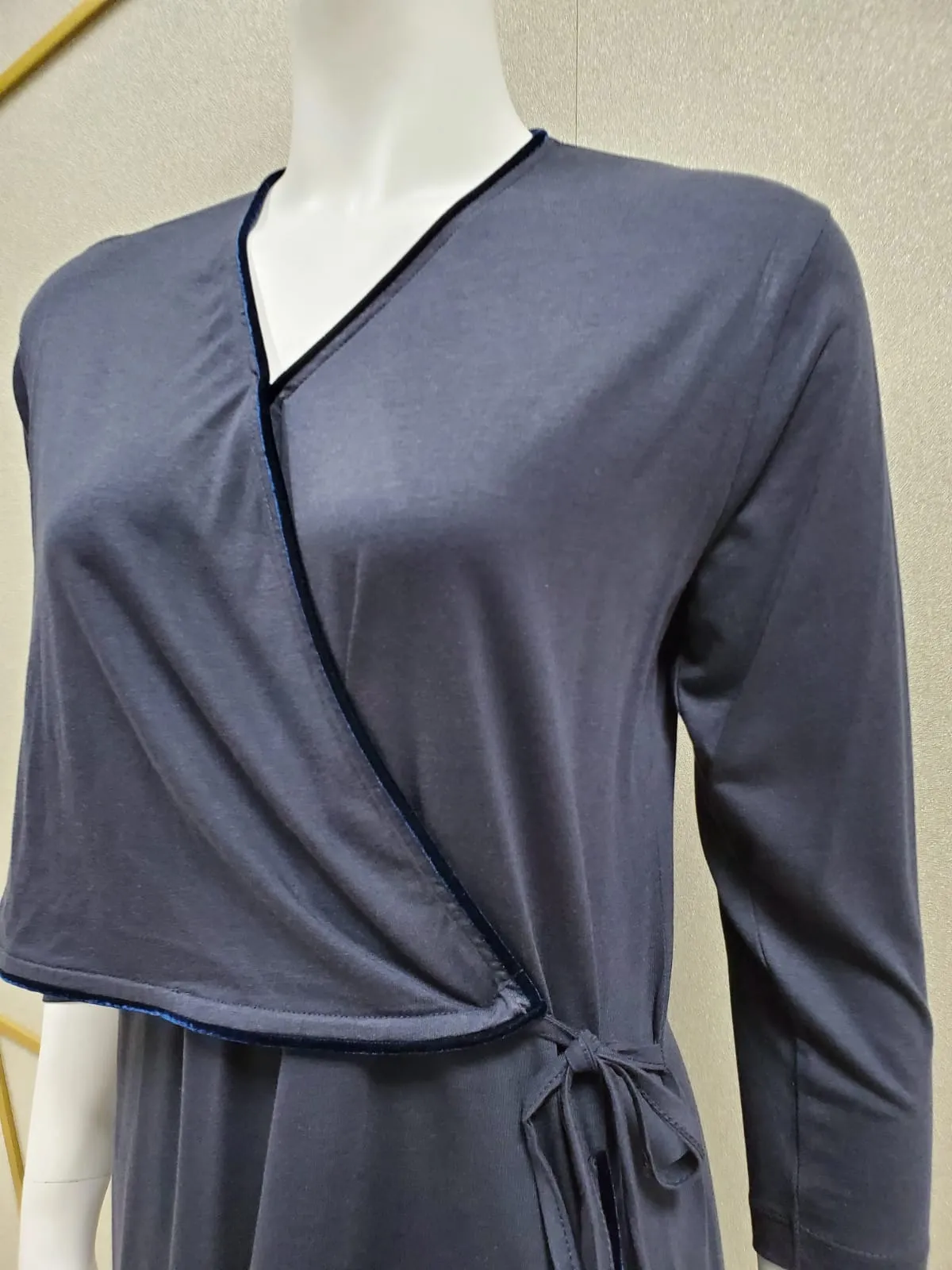 Rojo London Wrap Modal Navy Nightgown & Lounge Top