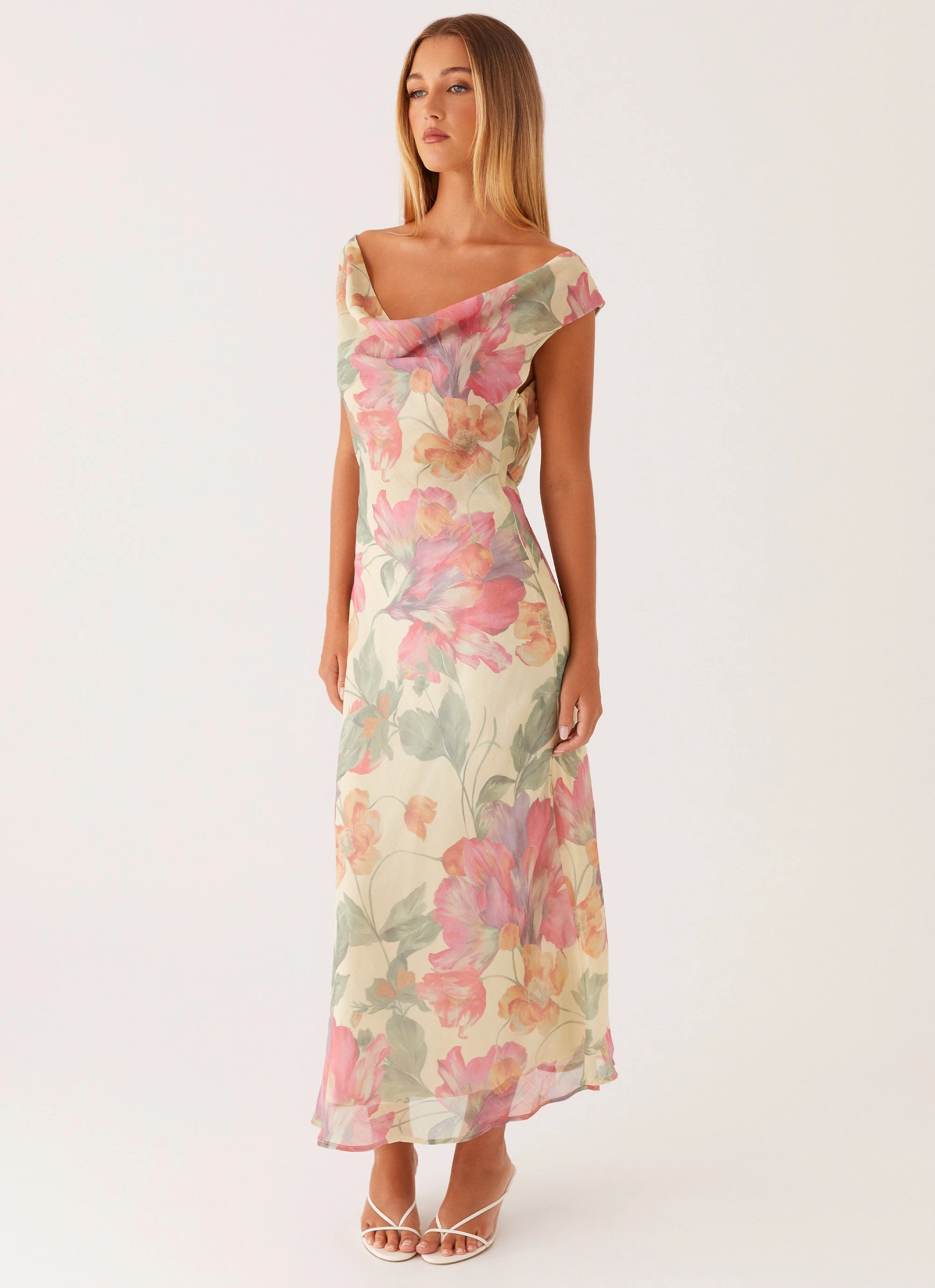 Soft Draping Light Touch Role Model Maxi Dress - Yellow Peony