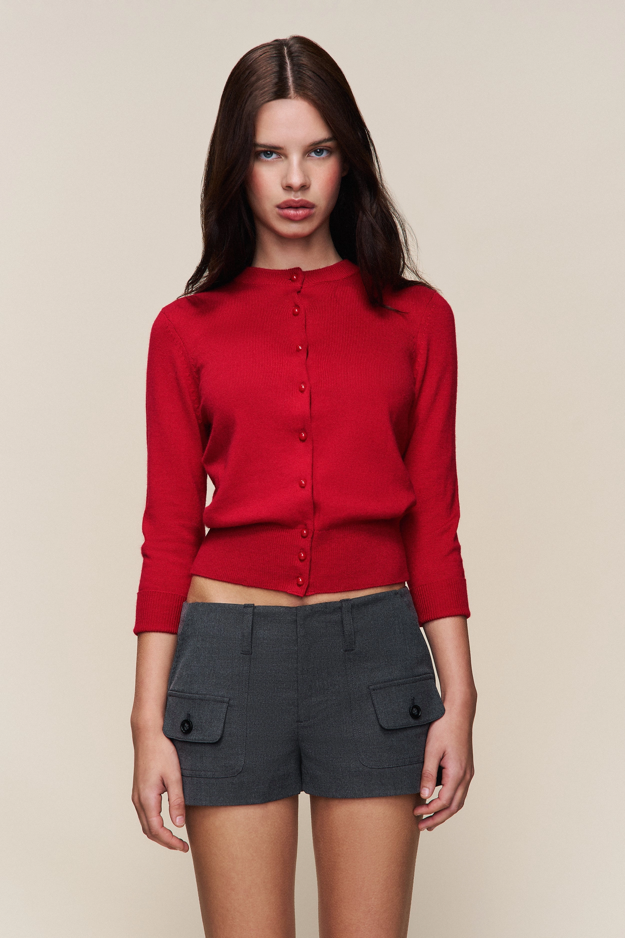 Emelie Wool Cardigan Flexible Layer Polished Edge