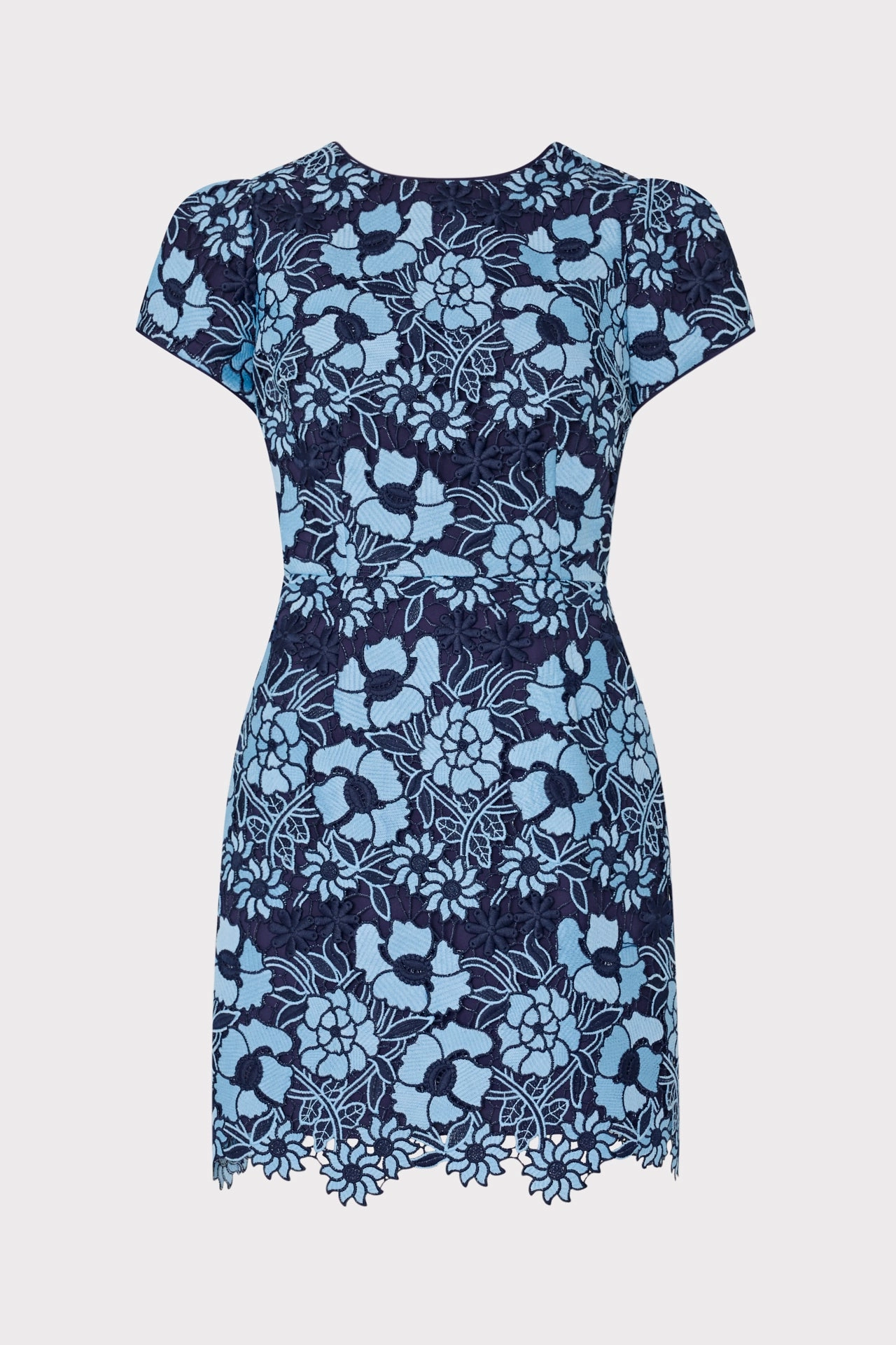 Kyla Two Tone Floral Lace Mini Dress Casual-Look Thermal-Lined