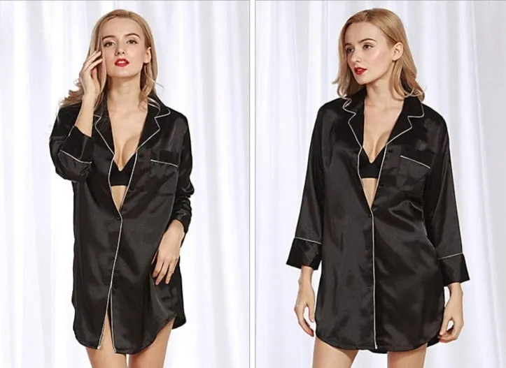 Romantic Silk Sleepwear Shirt