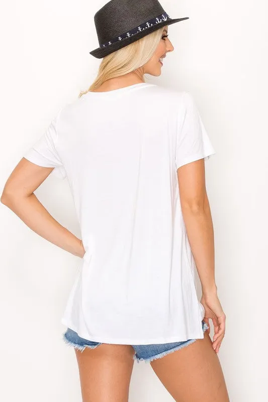 Ros?? In The USA Graphic Tee Shape Retention Fabric Recycled Material Blend