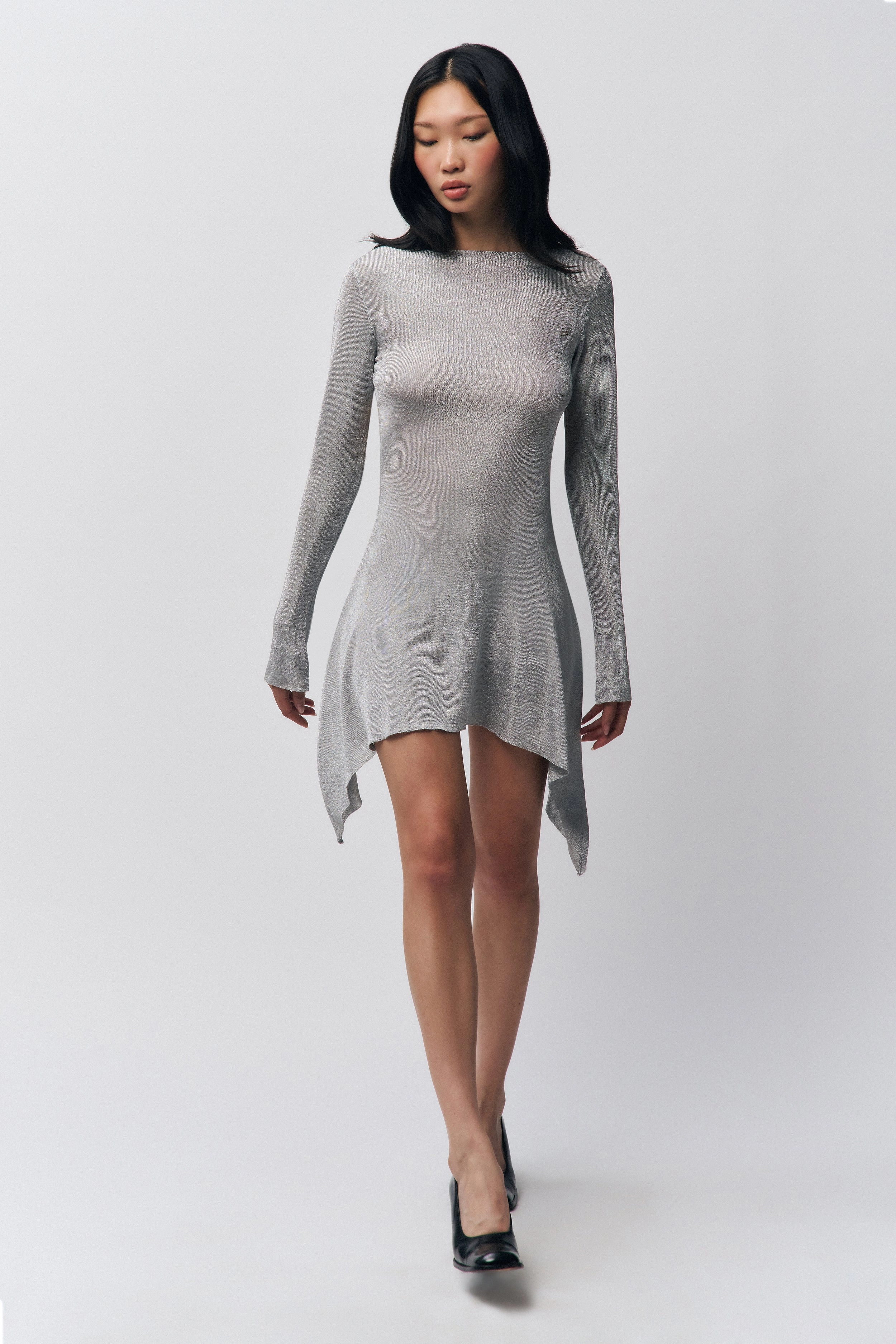 Draped Silhouette Rose Dress