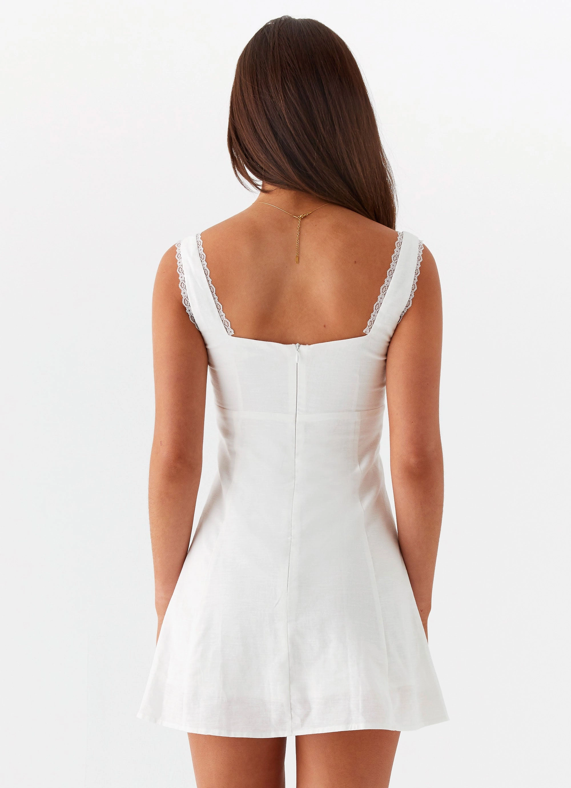 Rowena Mini Dress - White Luxury Trim