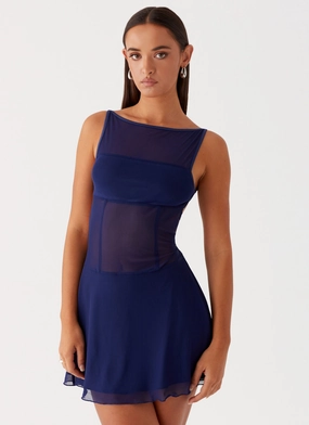 Style Moment Quiet Style Roxanne Mini Dress - Navy