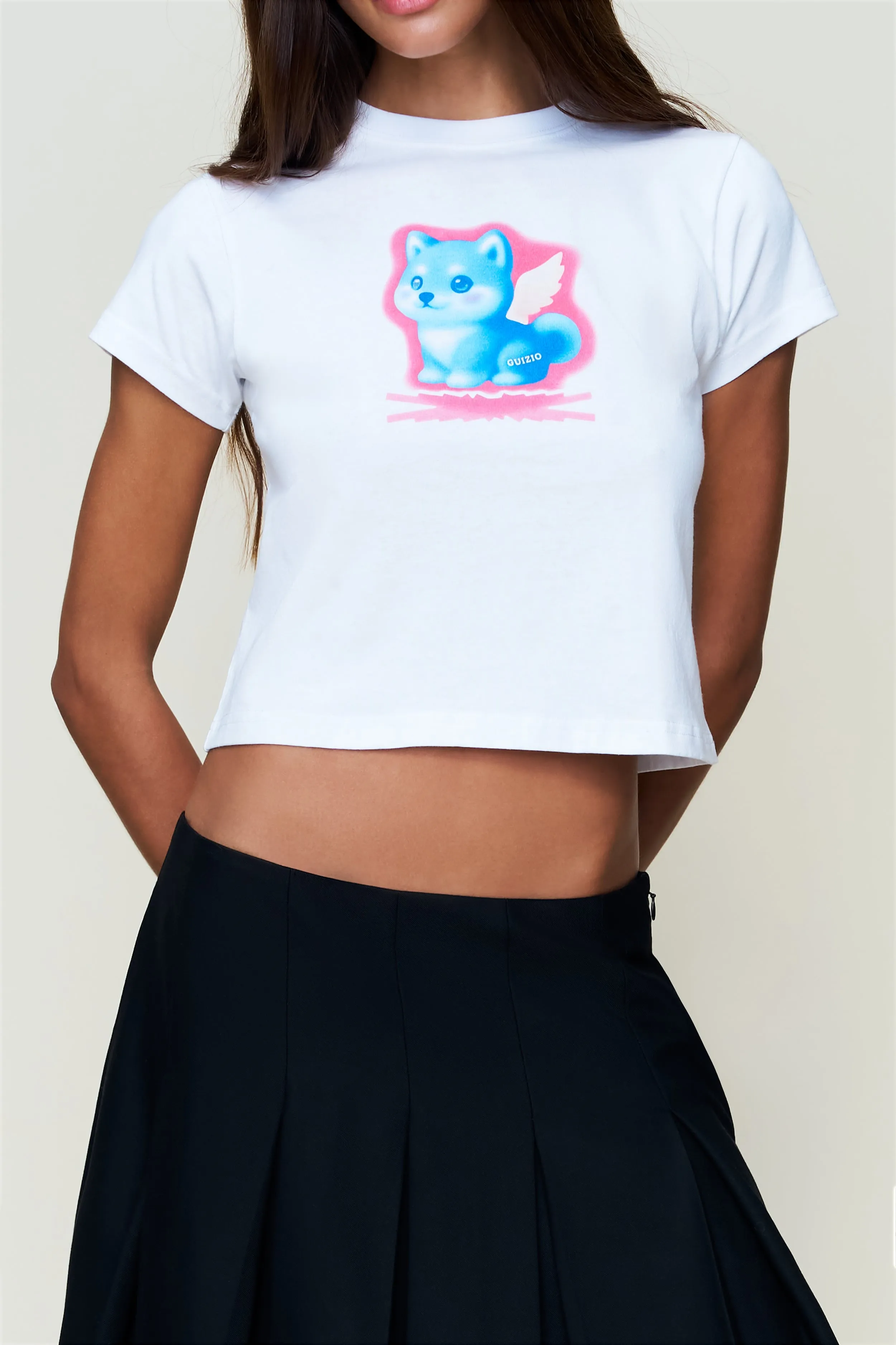 Shiba Graphic Tee Fashionable Style Comfort Cushion Neckline