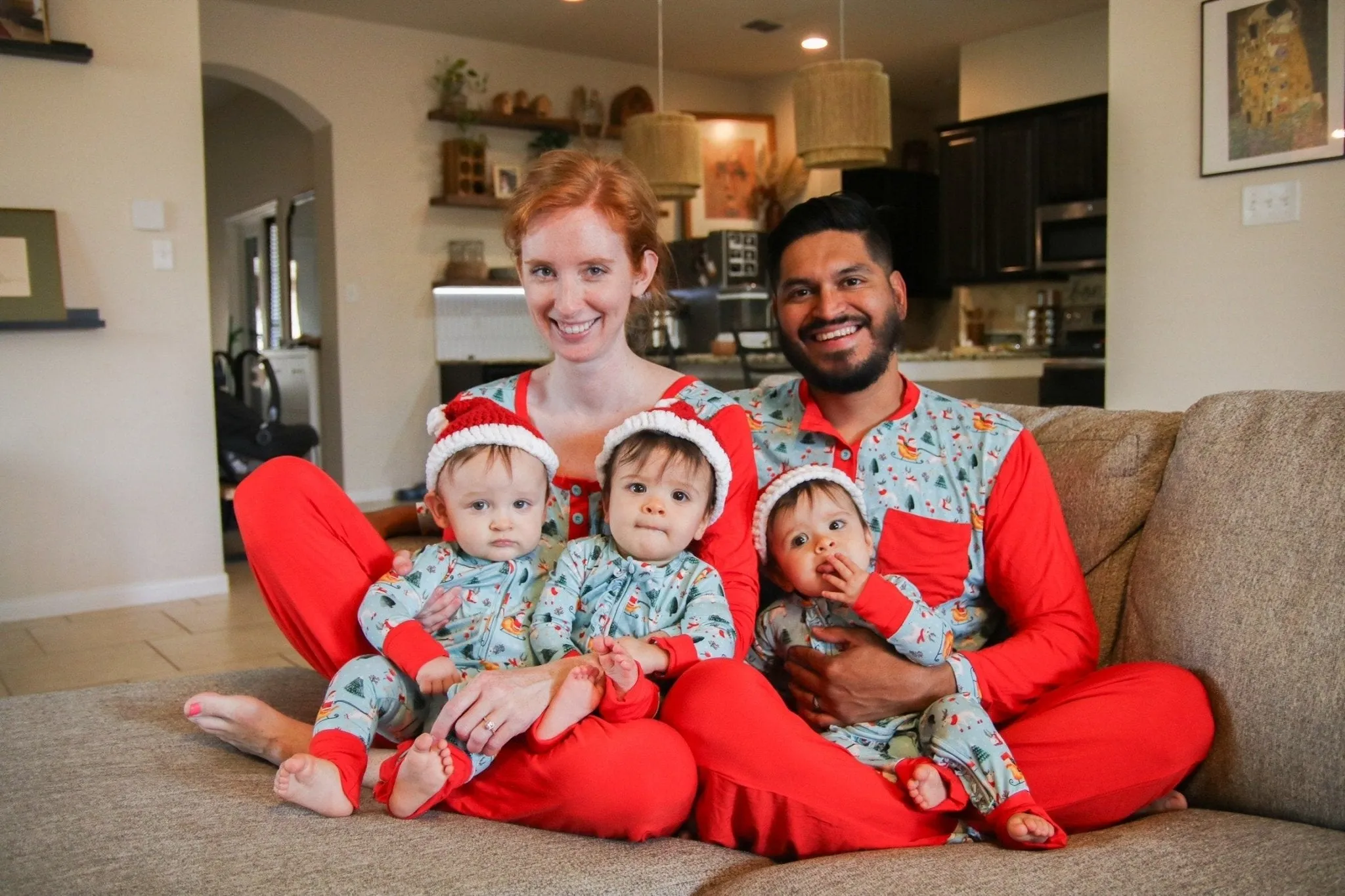 Ruffle Light Santa Bamboo Romper