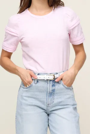 simple design Ruffle Sleeve T Shirt