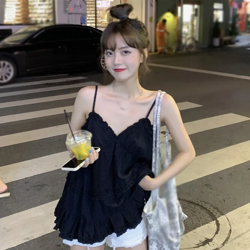 Ruffle Trim Camisole Top