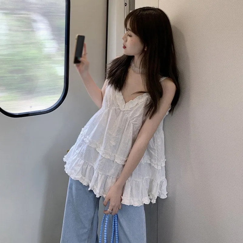 Ruffle Trim Camisole Top