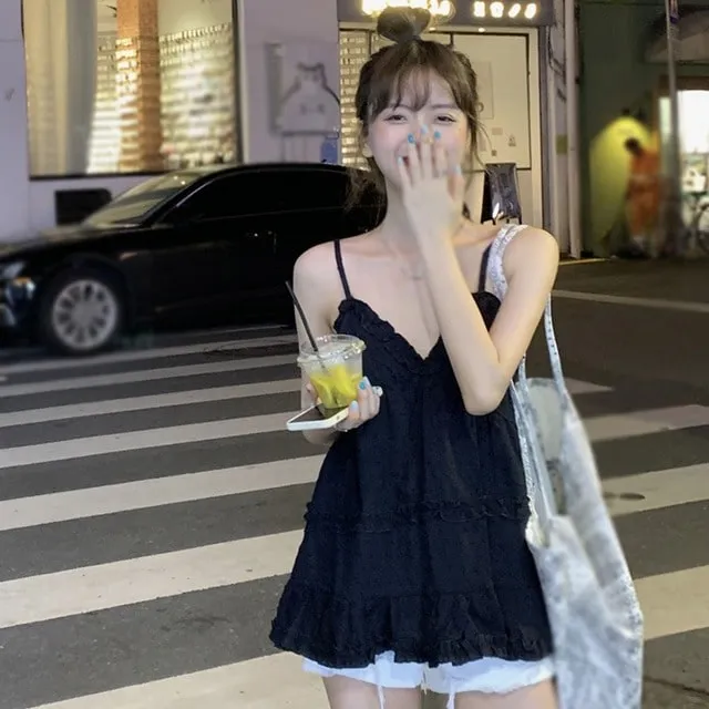 Ruffle Trim Camisole Top