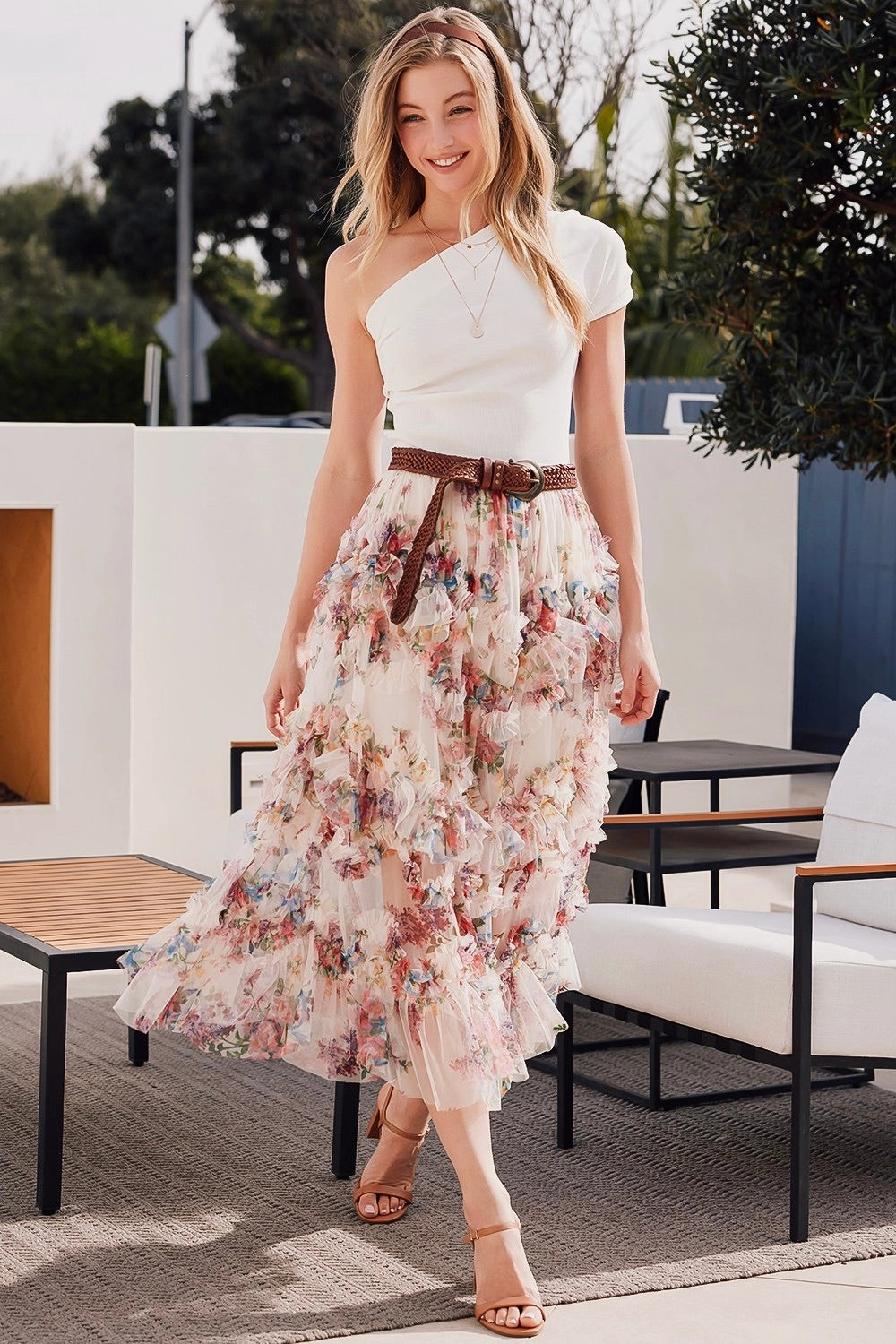 Ruffle It Up Mesh Skirt Cozy Finish Aesthetic Look
