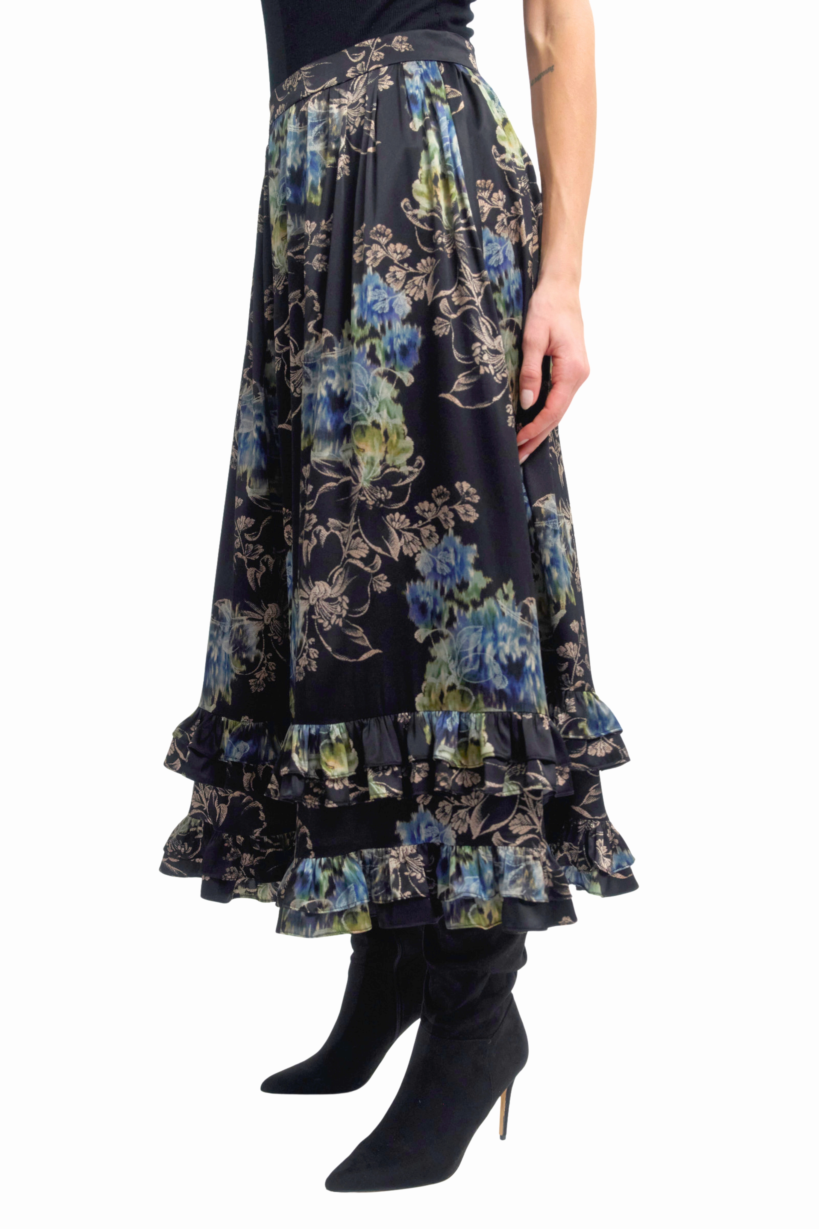 Bestseller Item Smooth Feel Ruffle Midi Skirt