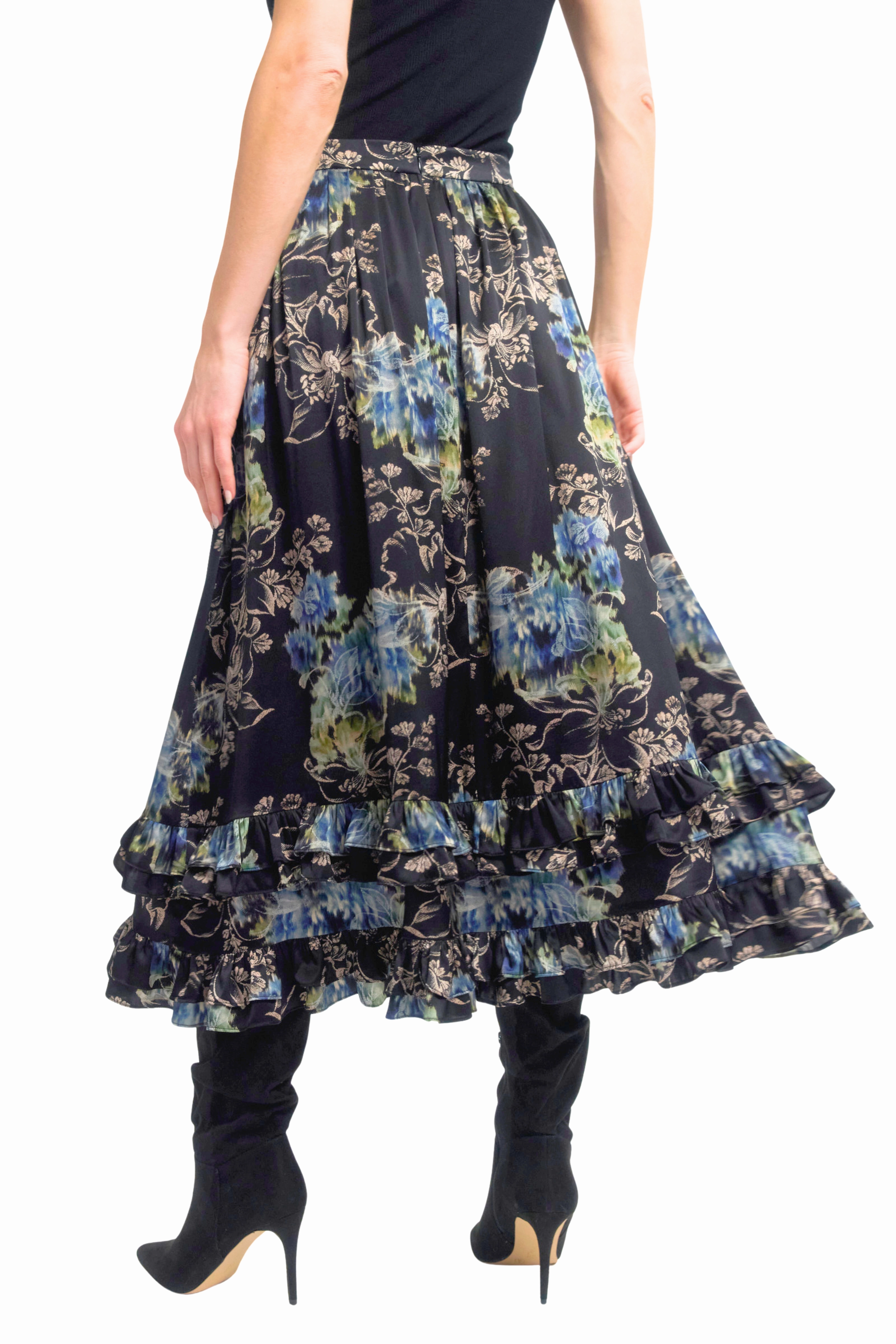 Plus size option Boutique Exclusive Ruffle Midi Skirt