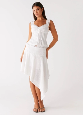Clearwater Mist Midi Skirt - White personalized option Odor Resistant Treatment