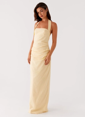 Stylish Silhouette Balanced feel Rumour Has it Maxi Dress - Yellow