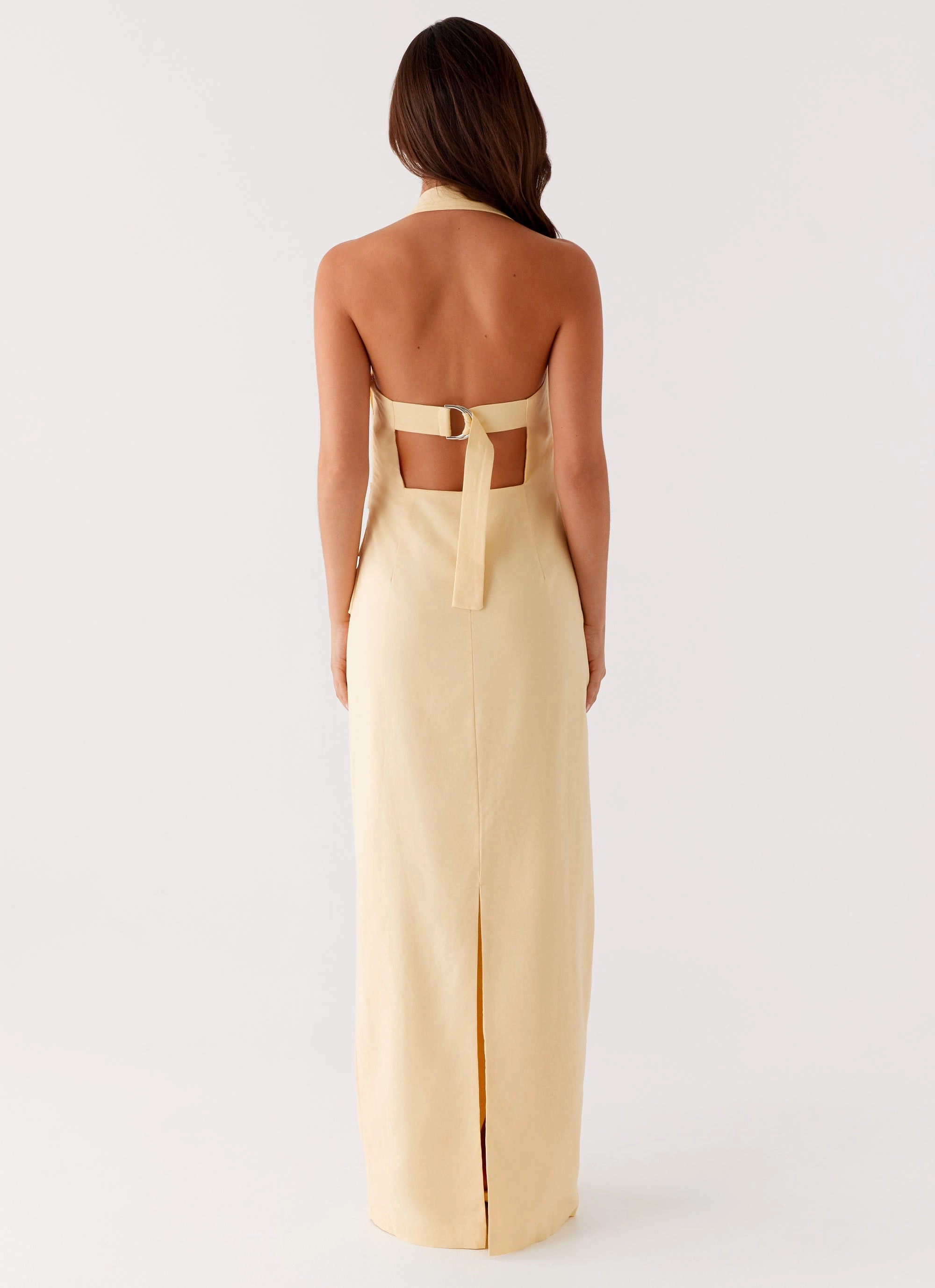 Rumour Has it Maxi Dress - Yellow Wedding Style V Neckline