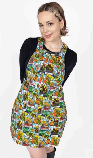 Run & Fly - Tarot Dinosaurs Stretch Twill Pinafore Dress