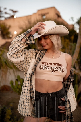 Rustic Rebel Studded Shacket Soft Touch Texture