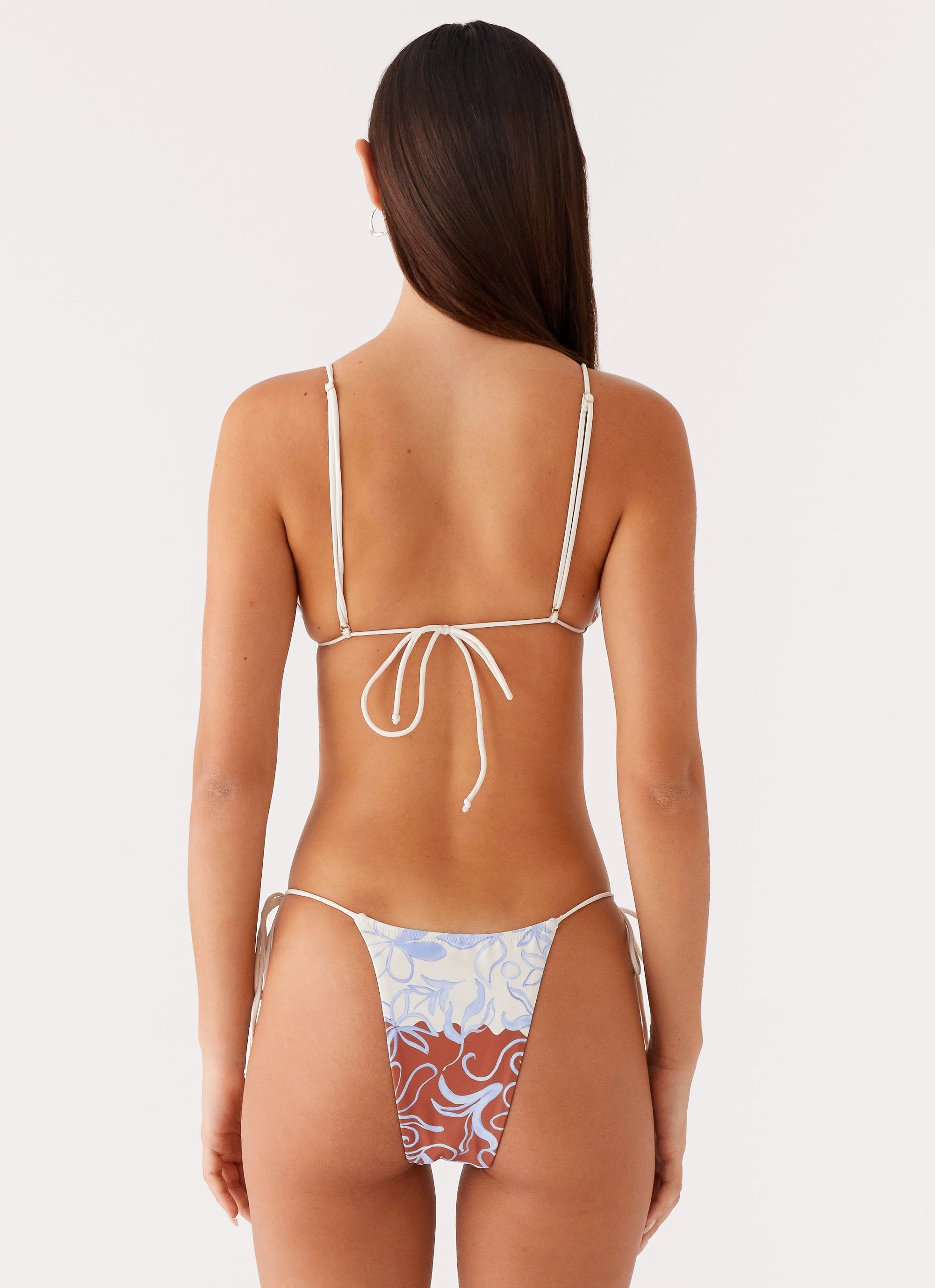 Quick Dry Liner Moisture Wicking Lining Ryland Bead Bikini Bottoms - Bloom Wave Print