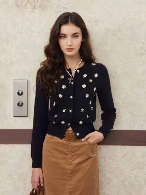 Loose Blouse Non Restrictive Collar Rylie Round Neck Daisy Cardigan