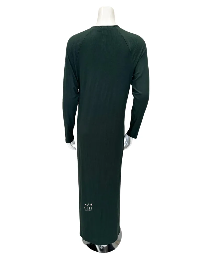 S6266 Peacock Snaps Ribbed Nightgown