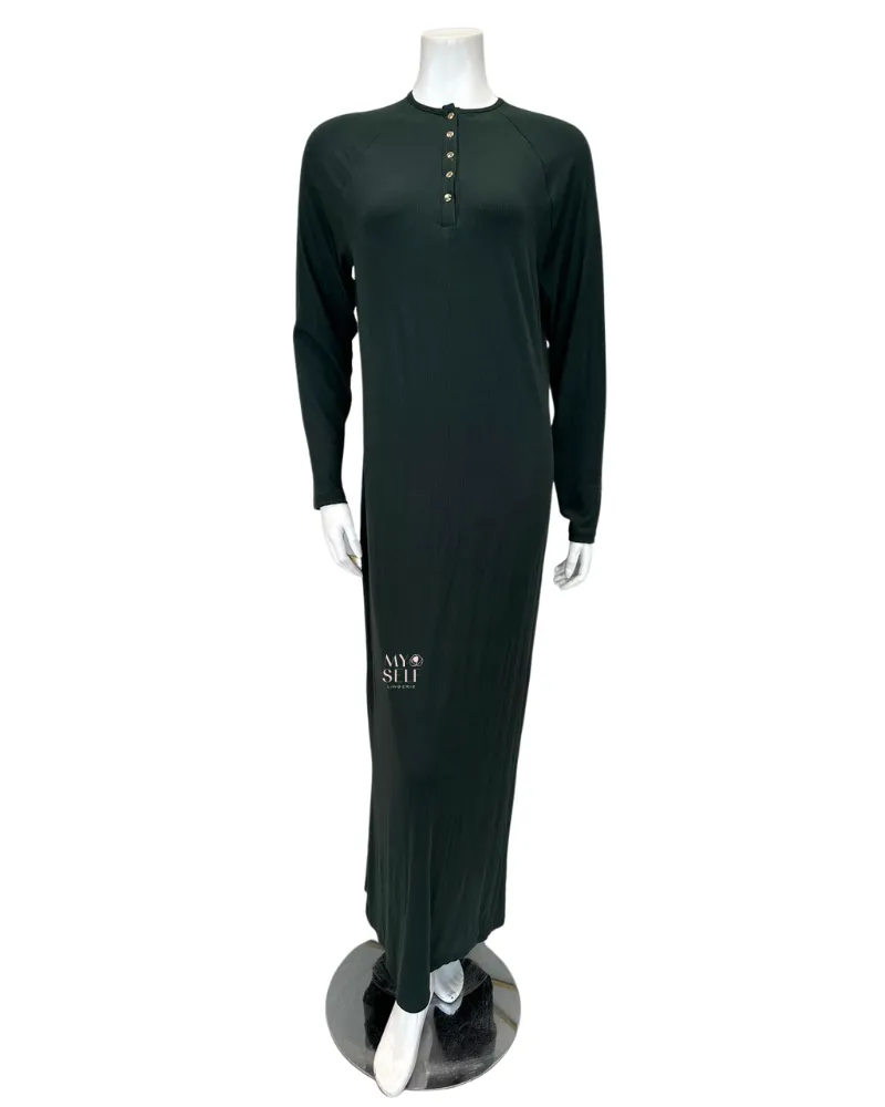 S6266 Peacock Snaps Ribbed Nightgown