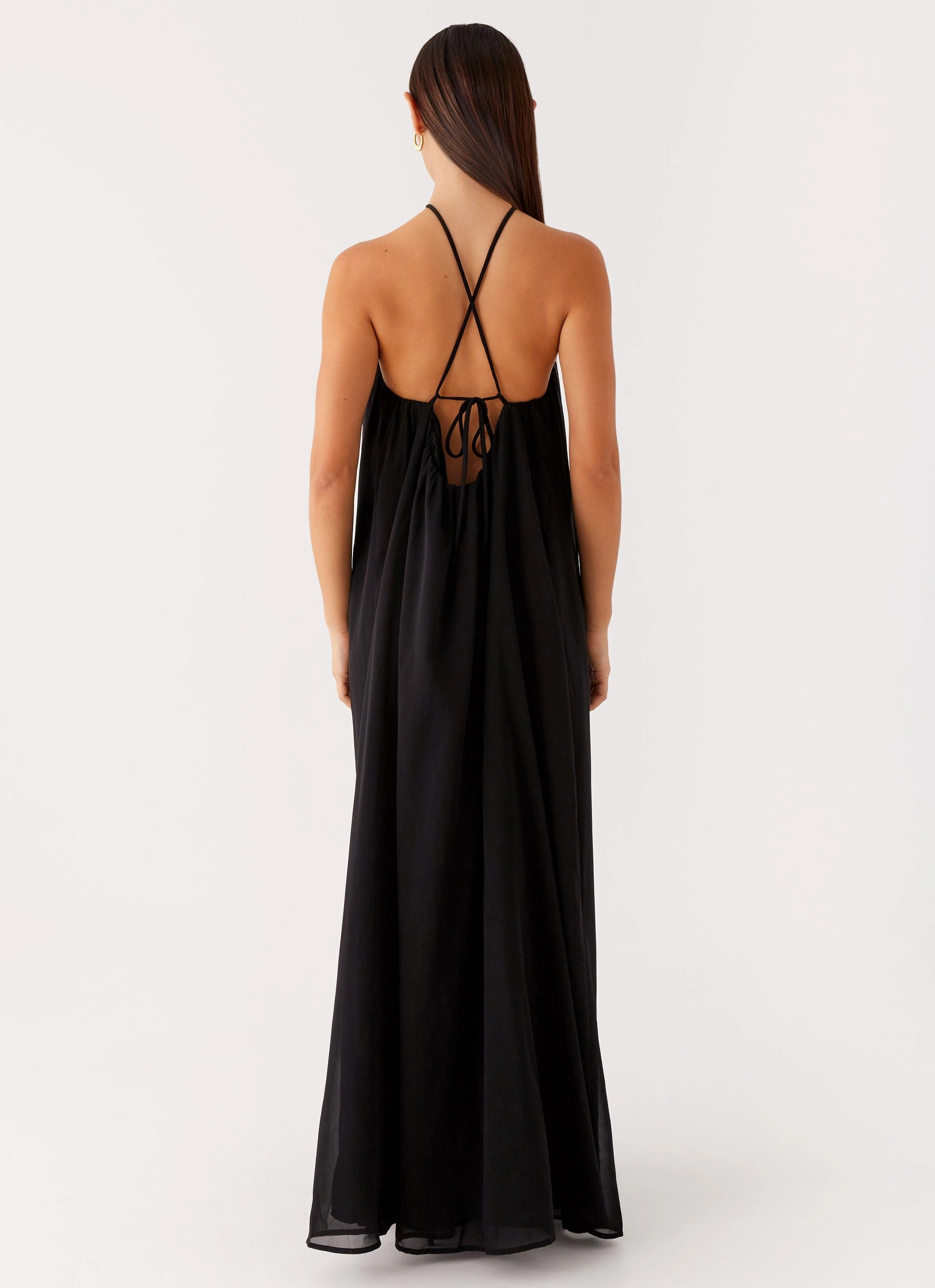 Saba Maxi Dress - Black Eco-friendly LightweightMaterial