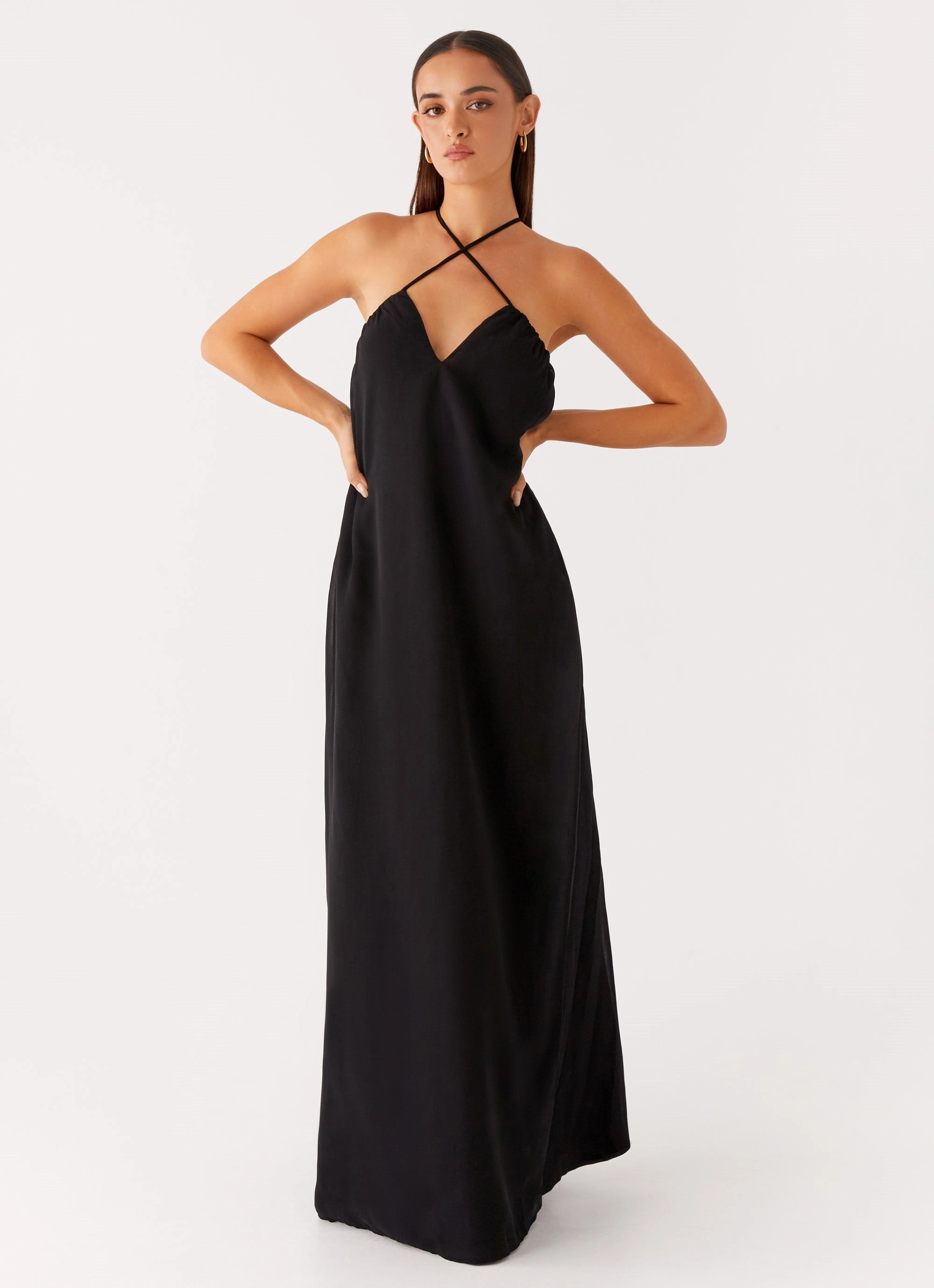 Saba Maxi Dress - Black Luxe Look Office Cool