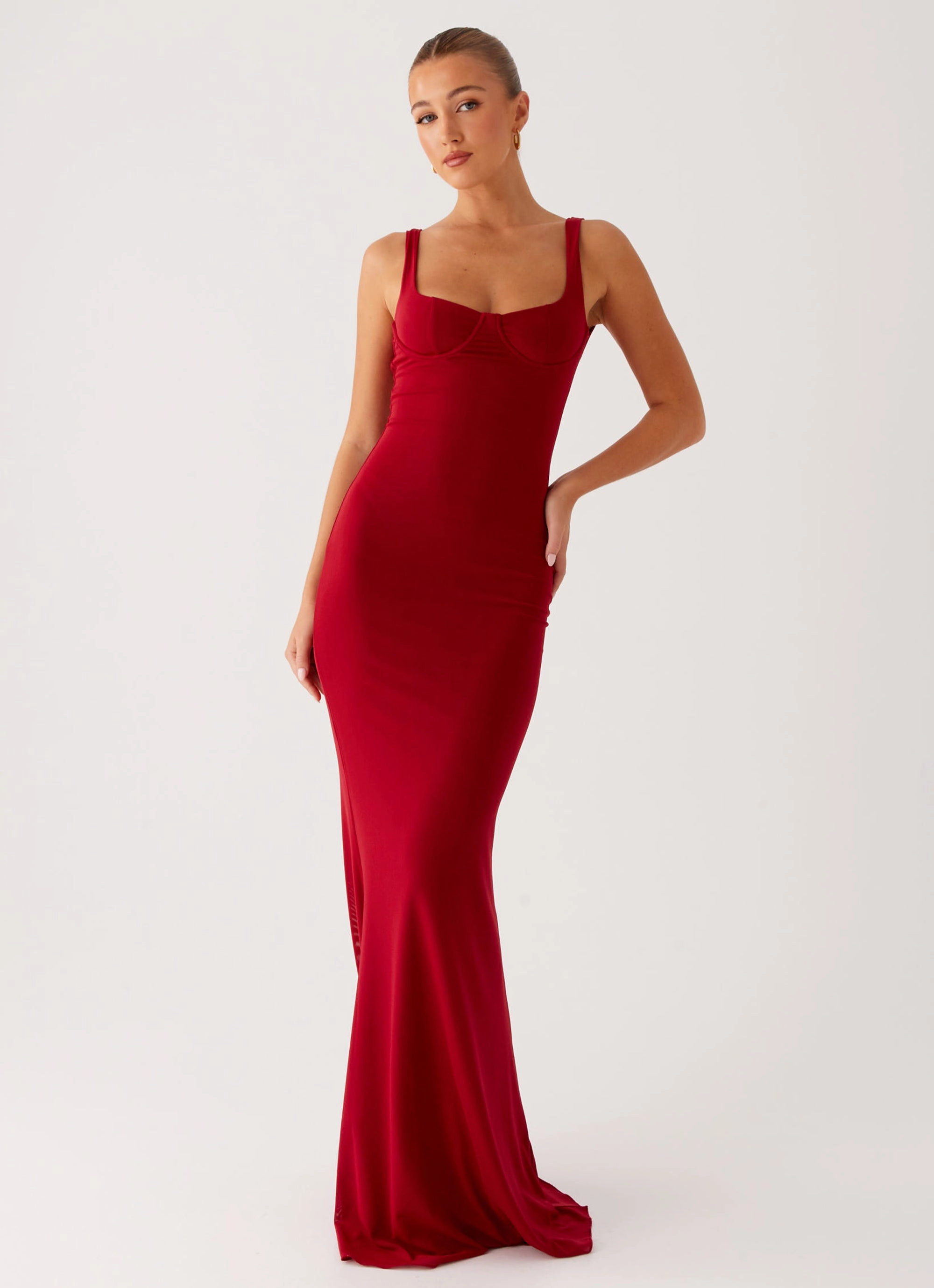 Soft Comfort Travel Friendly Safiya Maxi Dress - Maroon