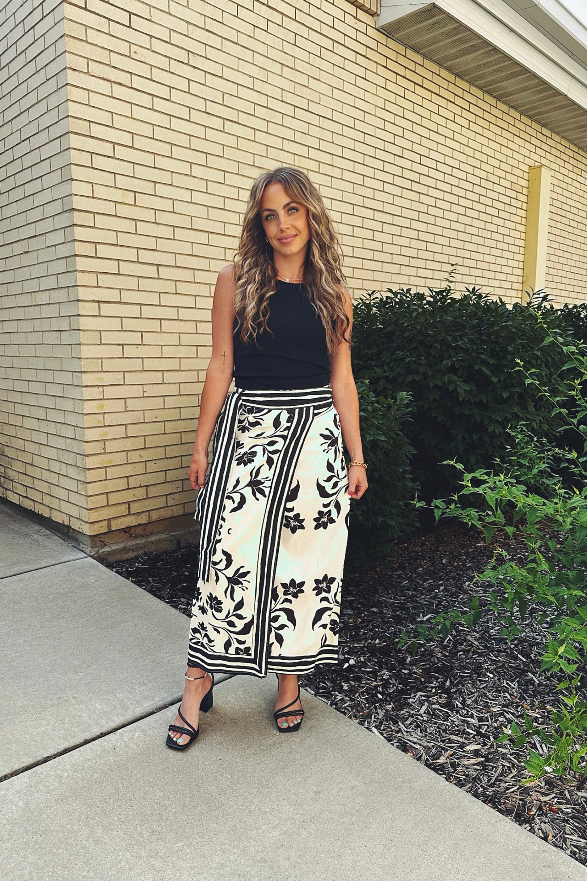 Salt Rinse Linen Wrap Skirt Social Ease Satin Finish