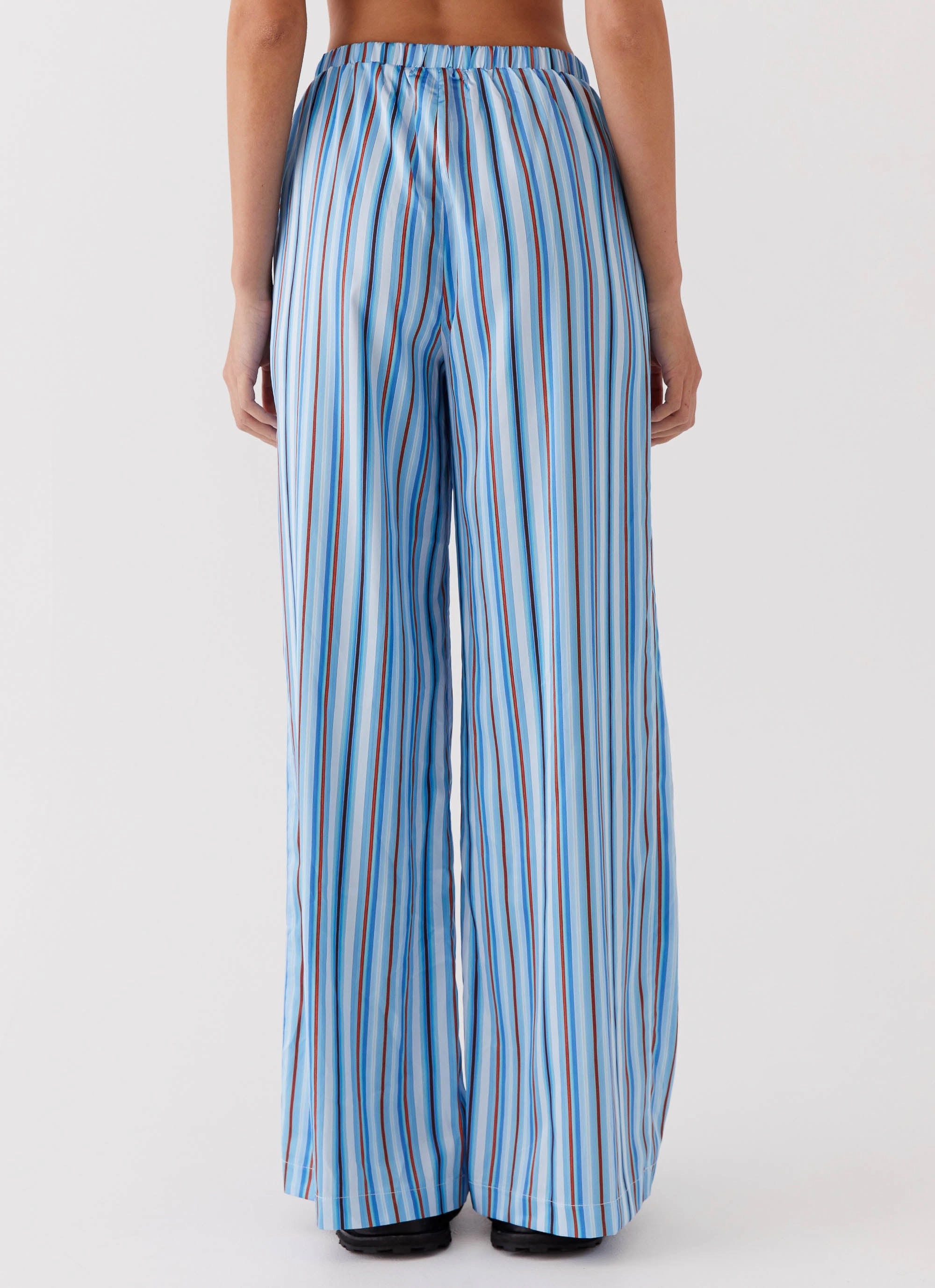 Salta Satin Pants - Blue Stripe CompressionFitFabric