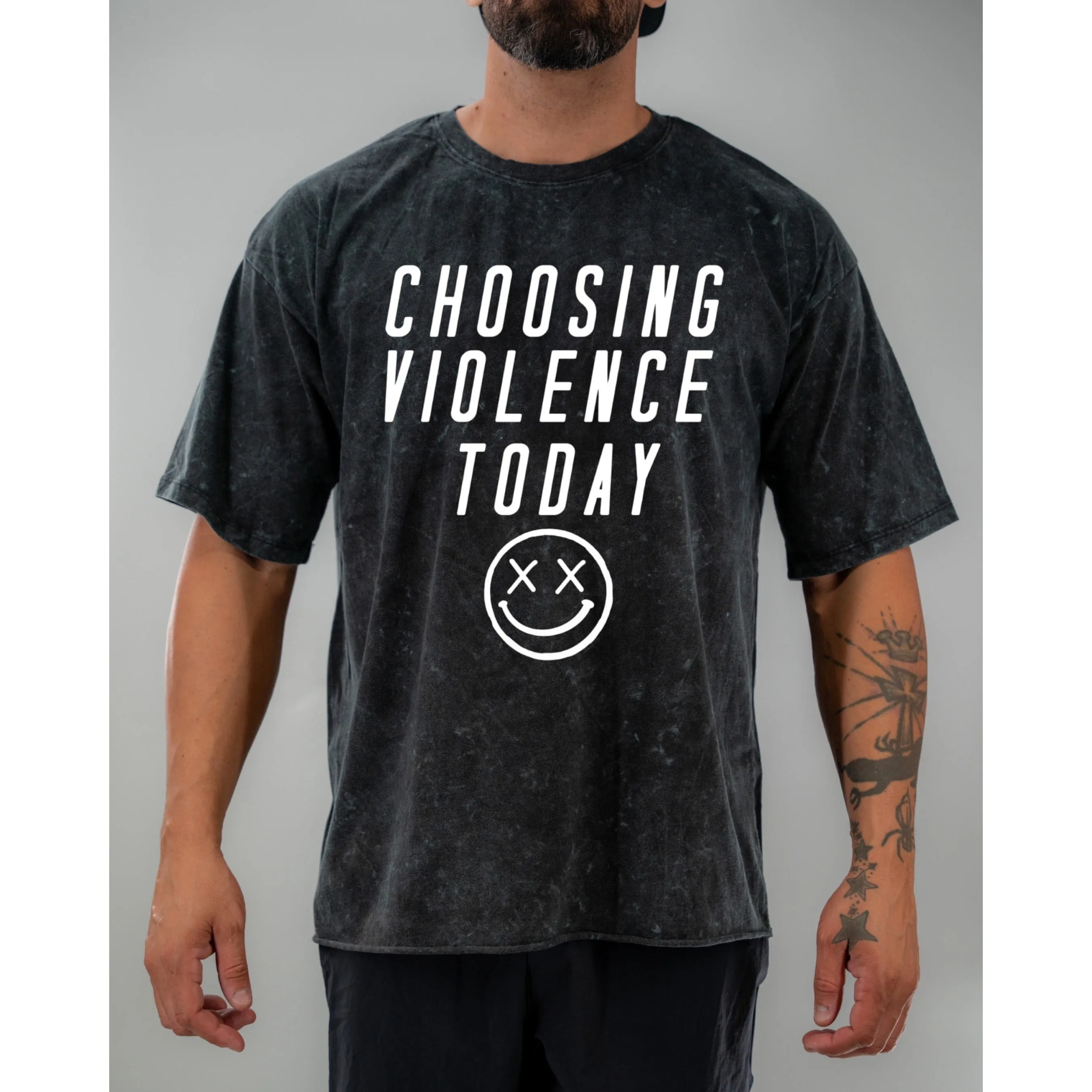 Salty Savage Unisex “Choosing Violence Today” Oversized Tall Crew Tee