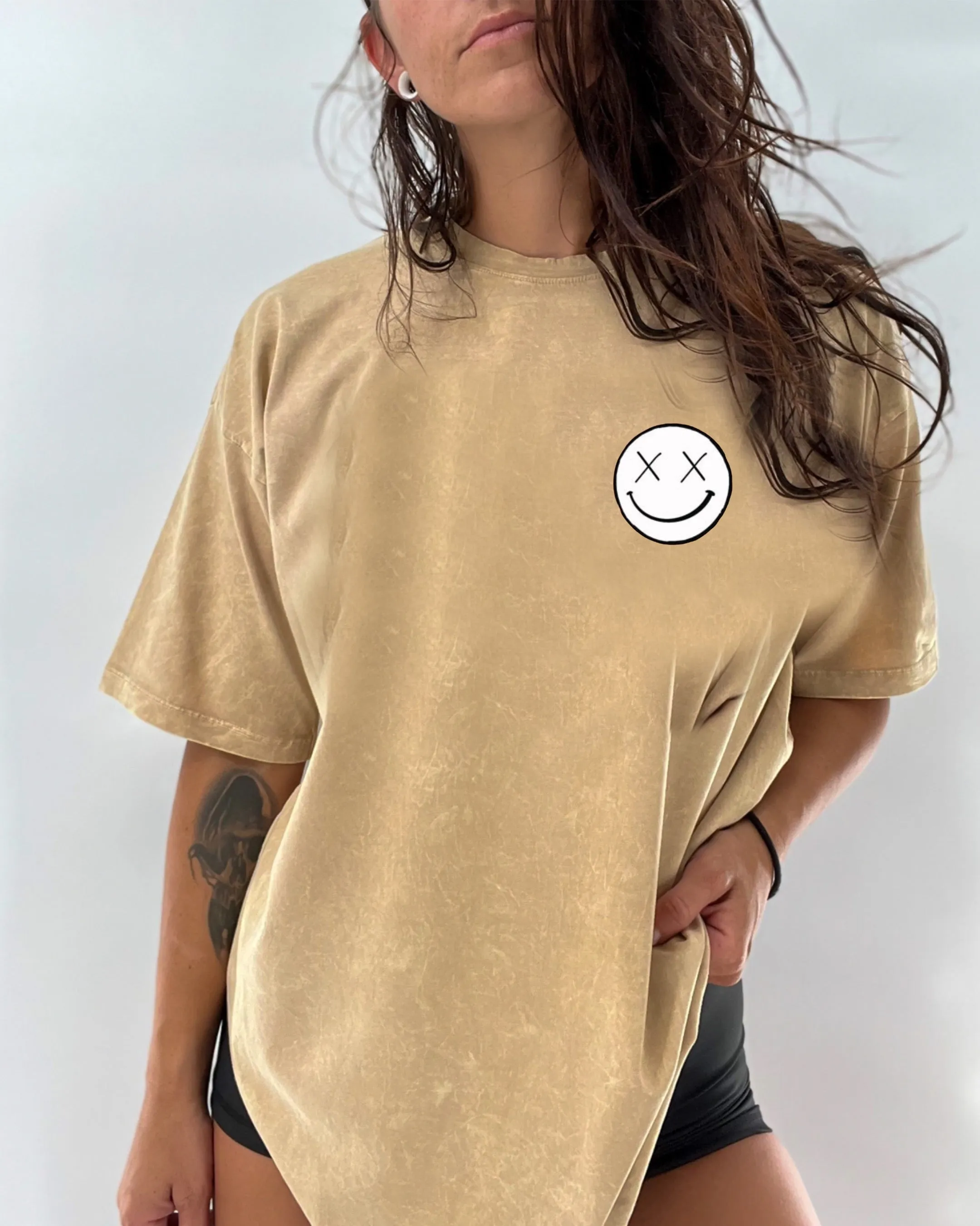 Salty Savage Unisex "OG Basic Smile" Oversized Crew Tee | Basic