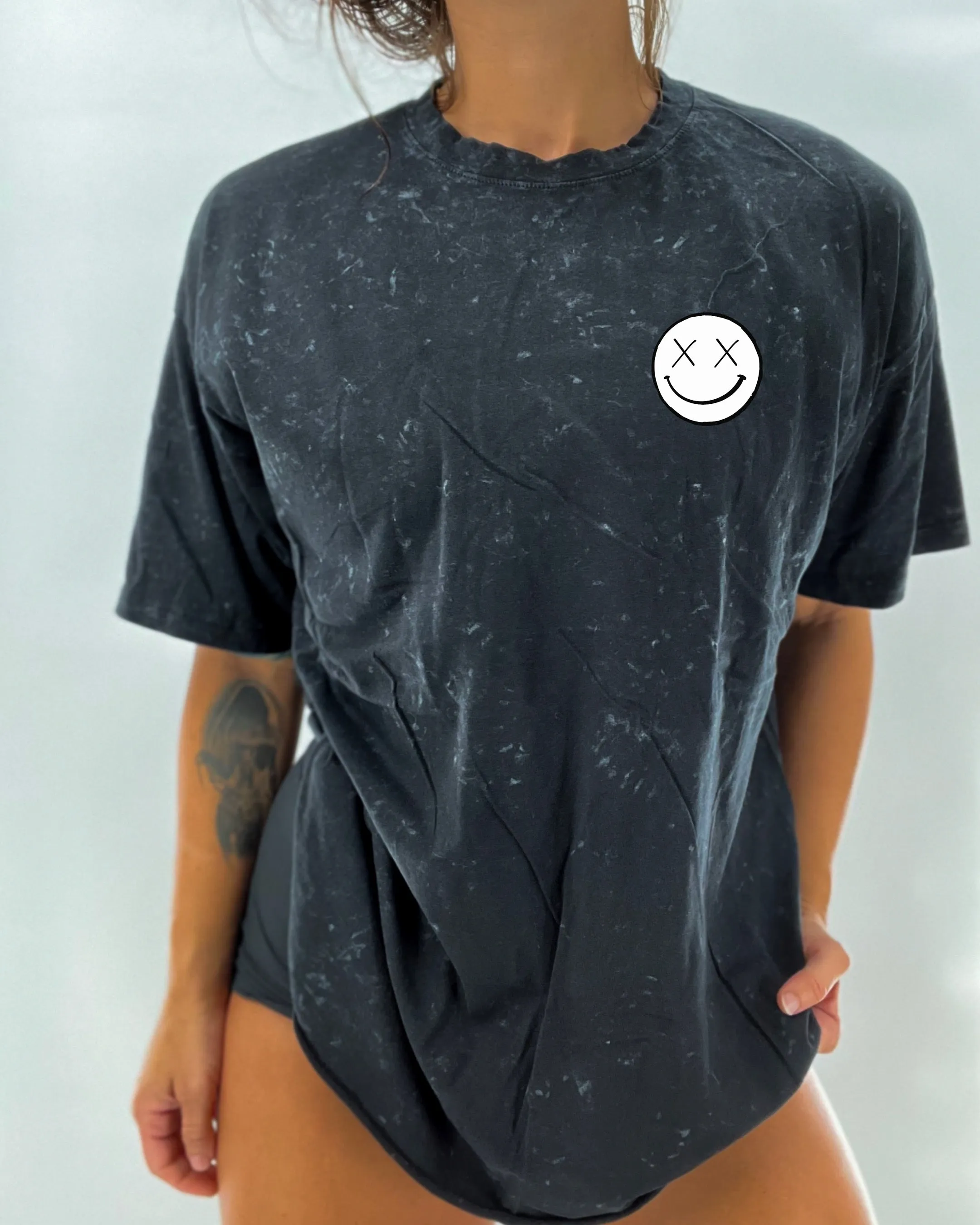 Salty Savage Unisex "OG Basic Smile" Oversized Crew Tee | Basic