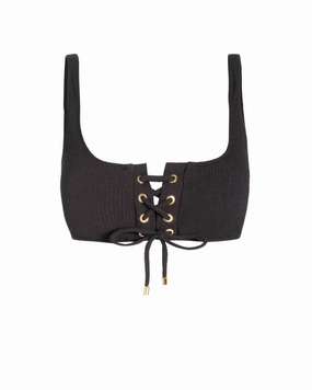 Holiday Ready Cooling Effect Swim Samara Top In Black Texture