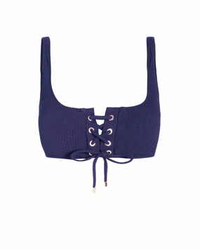 Seamless construction Samara Top In Navy Texture