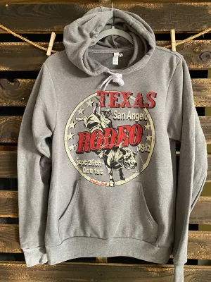 San Angelo Texas Rodeo 1980's Vintage cotton fleece hooded sweatshirt
