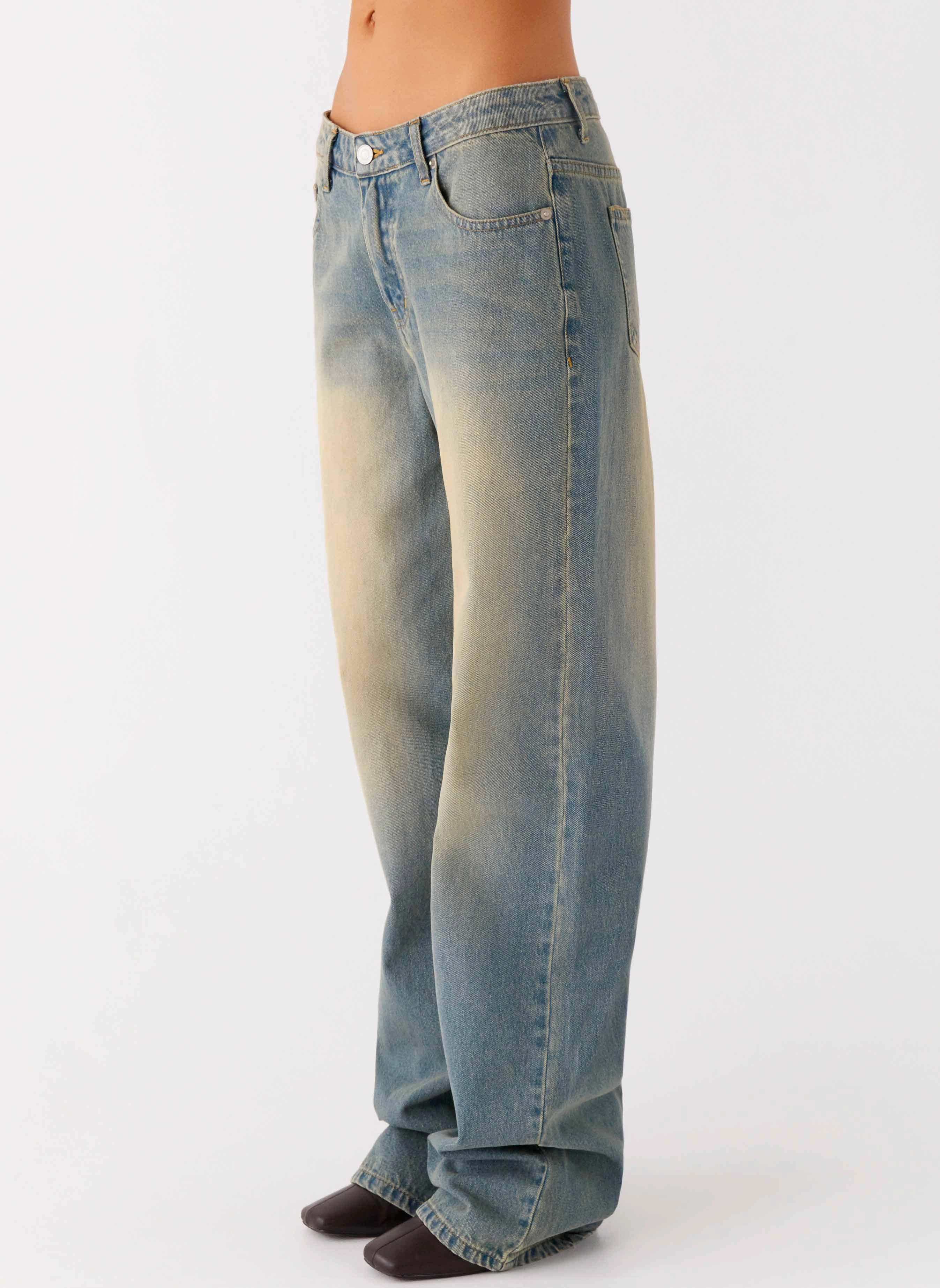 San Diego Straight Leg Jeans - Blue Wash Comfortable Silhouette