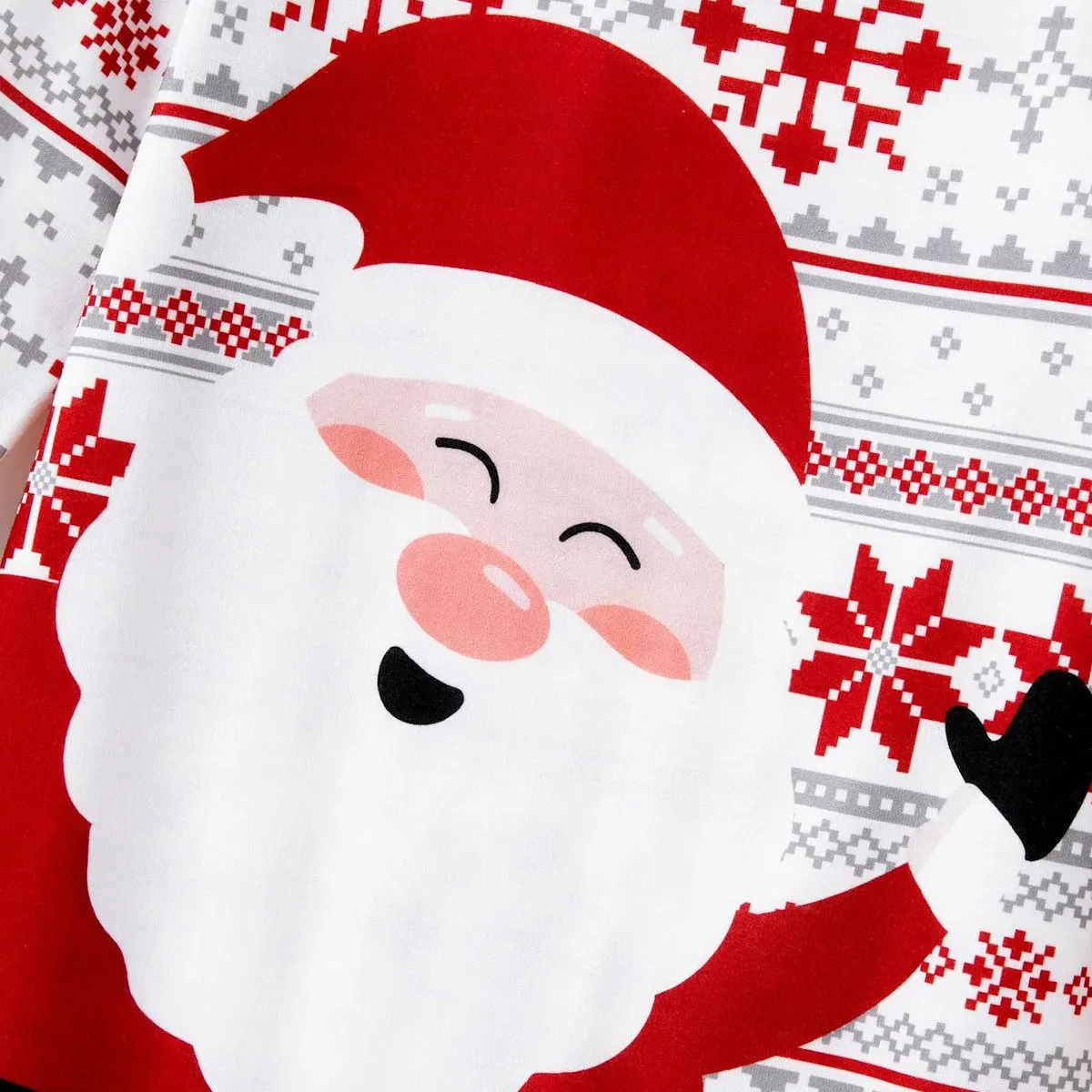Santa Claus Pajamas for Family Father Santa Hat Belt Snowflake Print