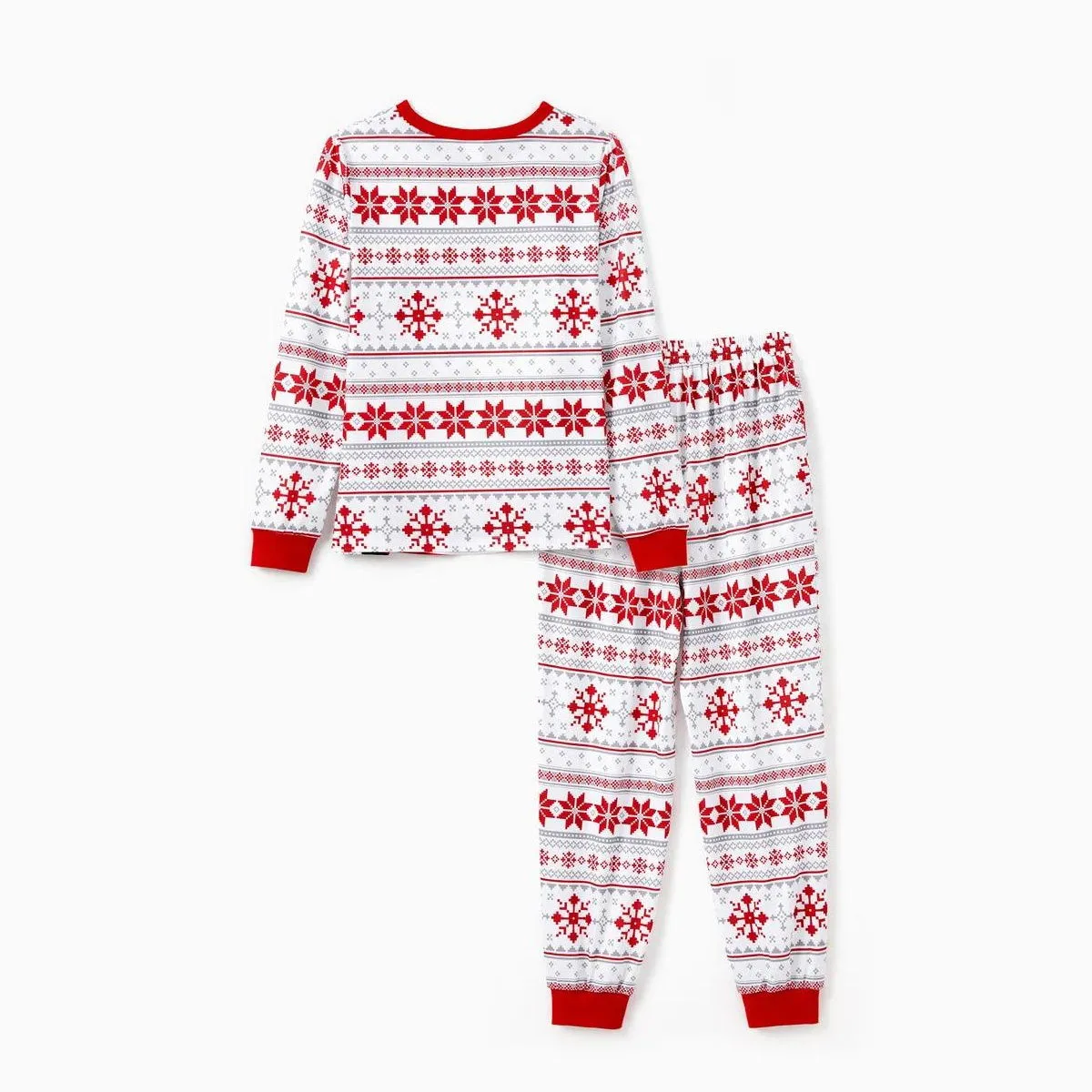 Santa Claus Pajamas for Family Father Santa Hat Belt Snowflake Print
