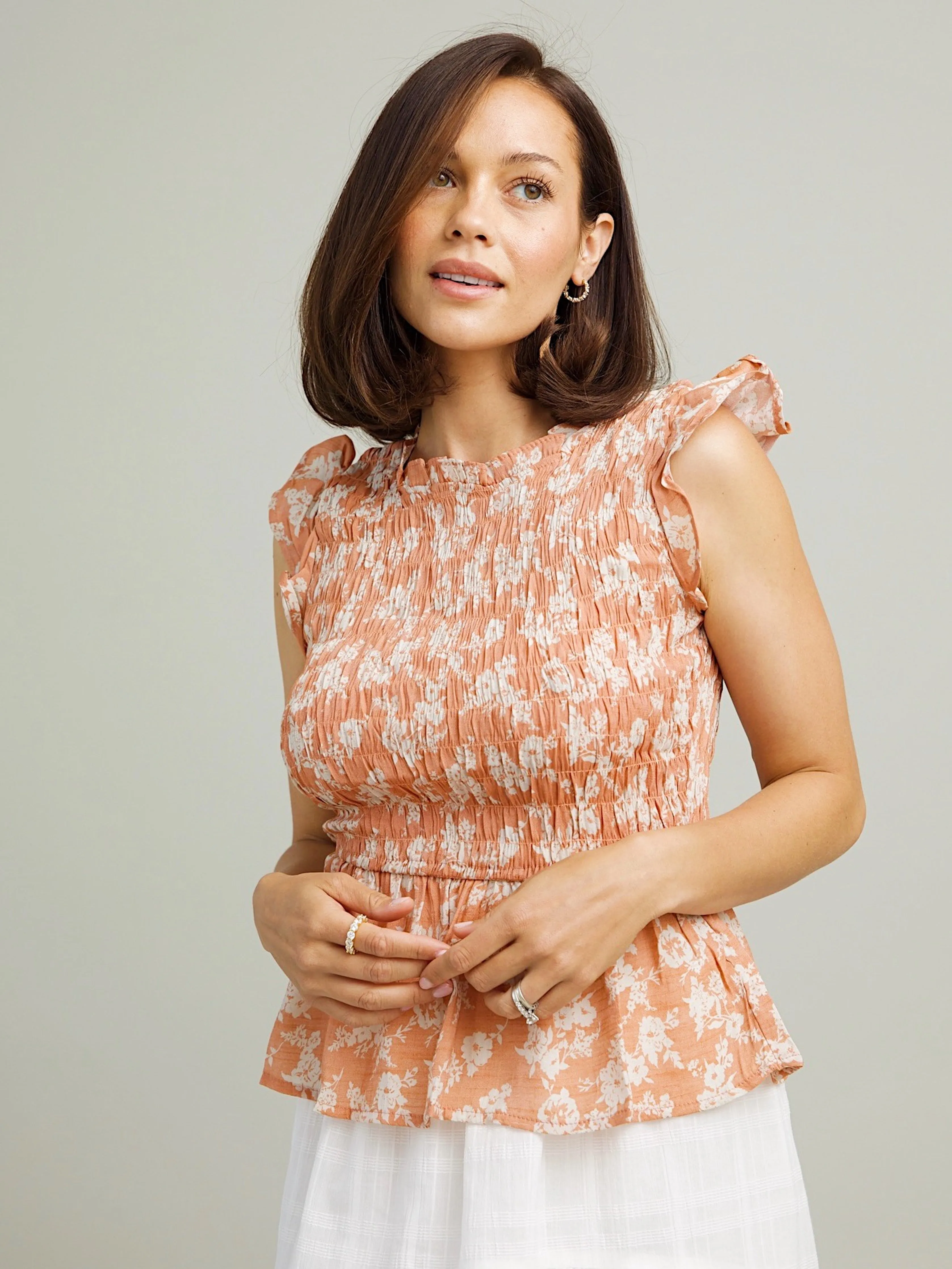Santa Fe Blouse Reflective Trim Double Layered Hem